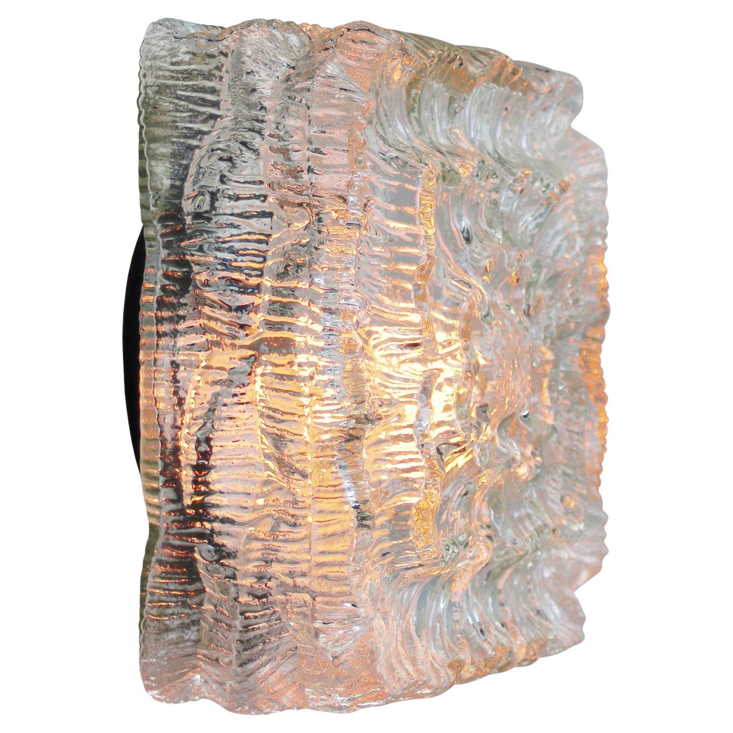 Mid-Century Square Clear Glass Sconces Flush Mounts