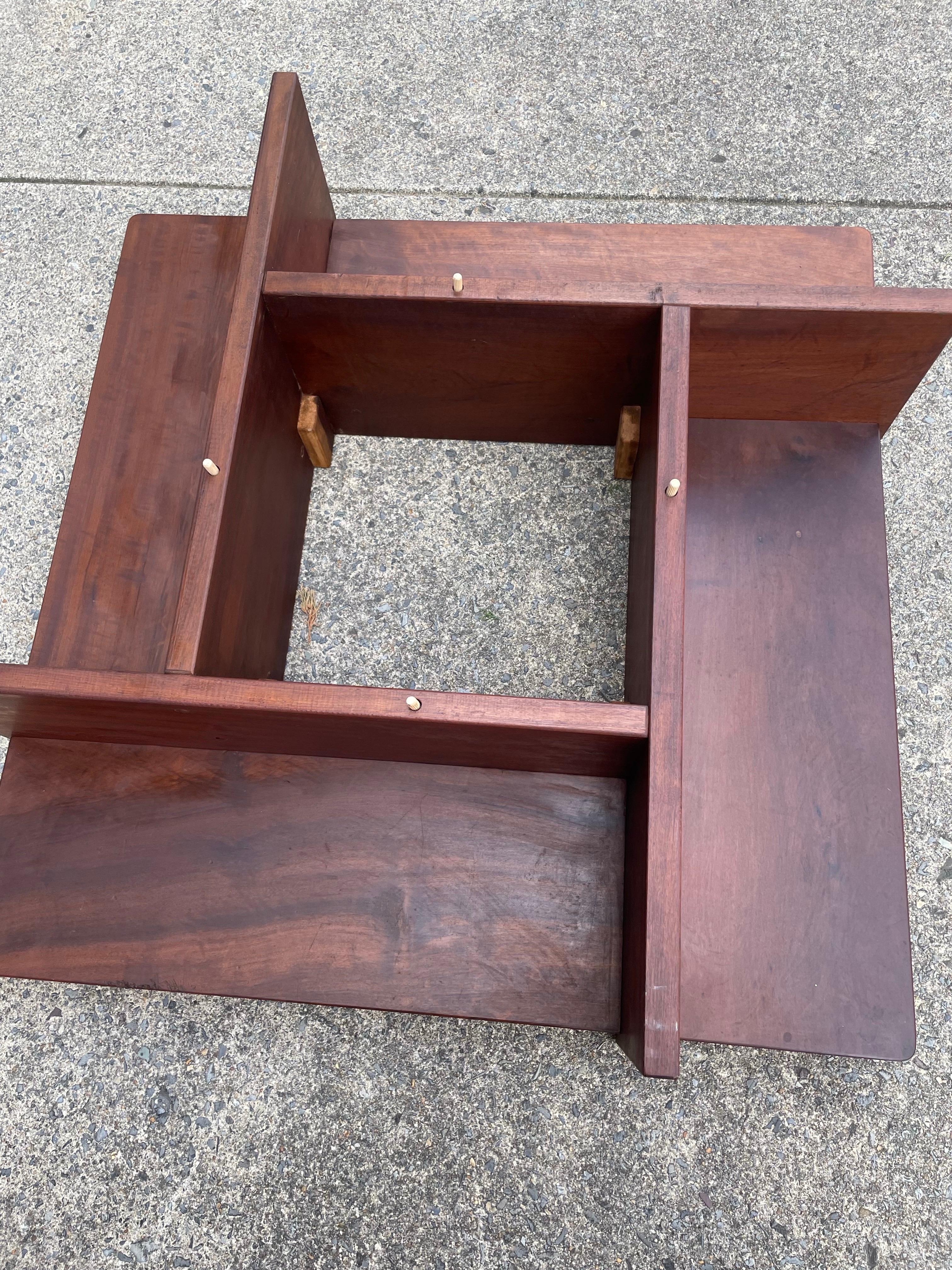Mid Century Square Coffee Table w/Center Cut-Out For Sale 8