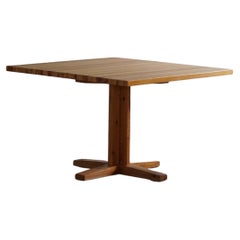  Table de salle à manger carrée du milieu du siècle en pin, ébéniste danois, 1970