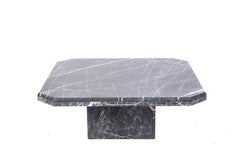 Mid Century Square French Coffee Table in Saint Laurent Black Polished Marble