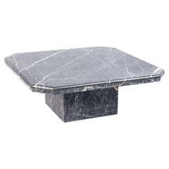 Mid Century Square French Coffee Table in Saint Laurent Black Polished Marble