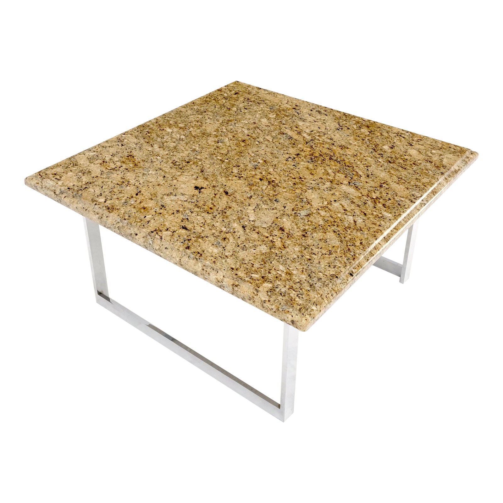Mid Century Square Granite Top Chrome Base Occasional Coffee Side End Table MINT