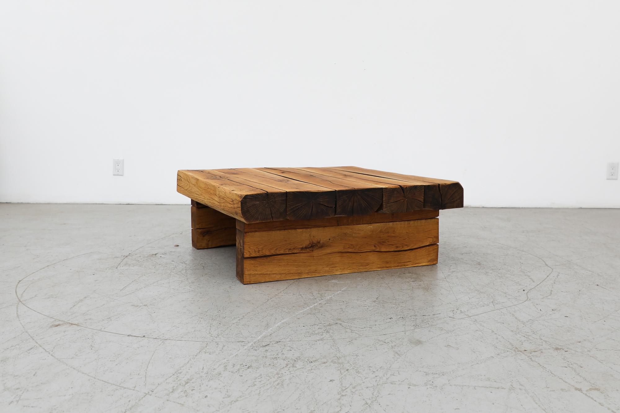 solid oak square coffee table