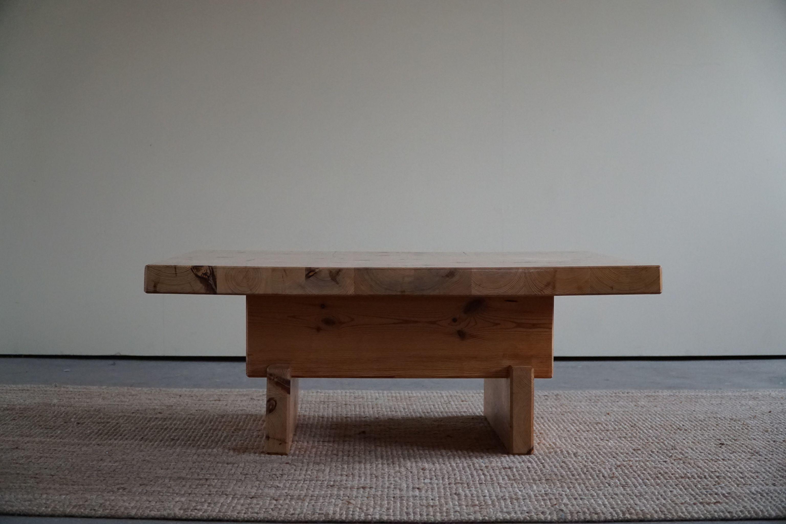 Late 20th Century Mid Century Square Pine Coffee Table by Roland Wilhelmsson, Model Kvadrat, 1974