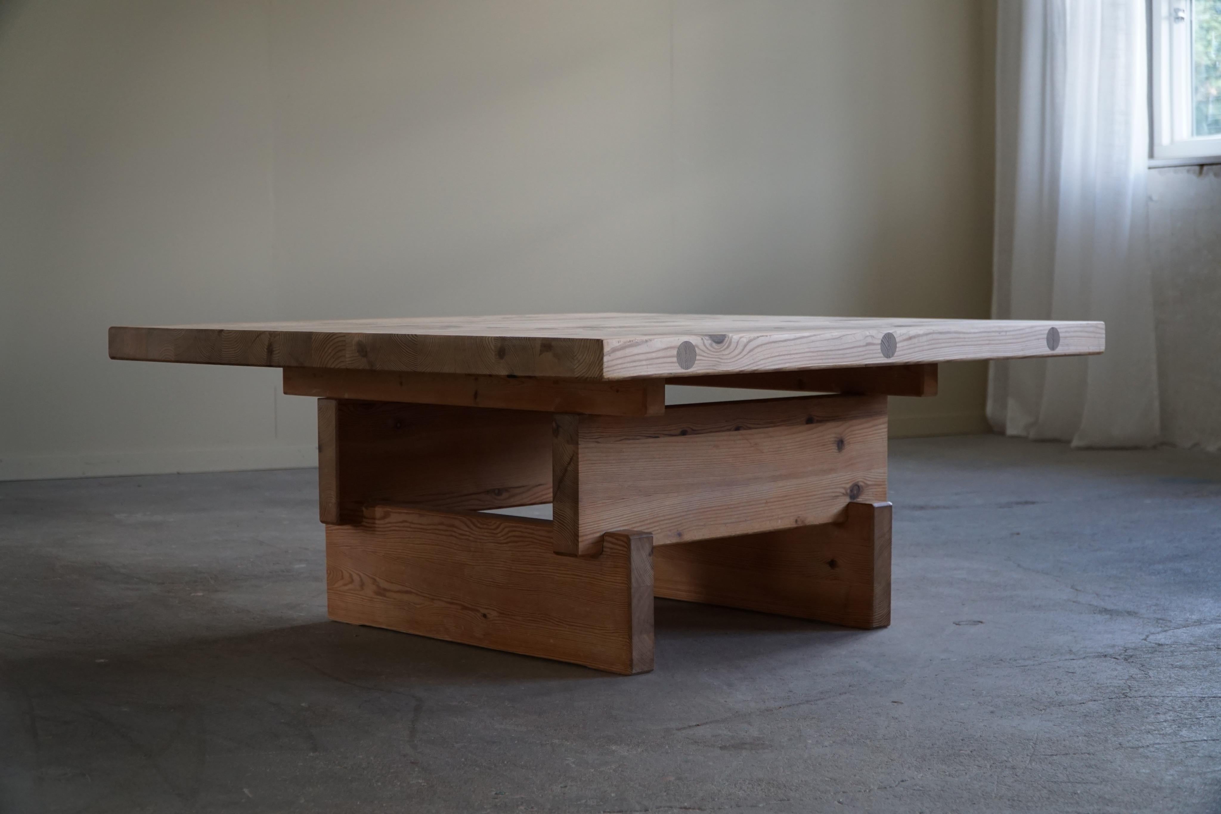 Mid-Century Square Pine Sofa Table by Roland Wilhelmsson, Model Kvadrat, 1970s For Sale 6