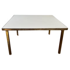 Mid Century Carrera Glass Brass Table Paul McCobb style