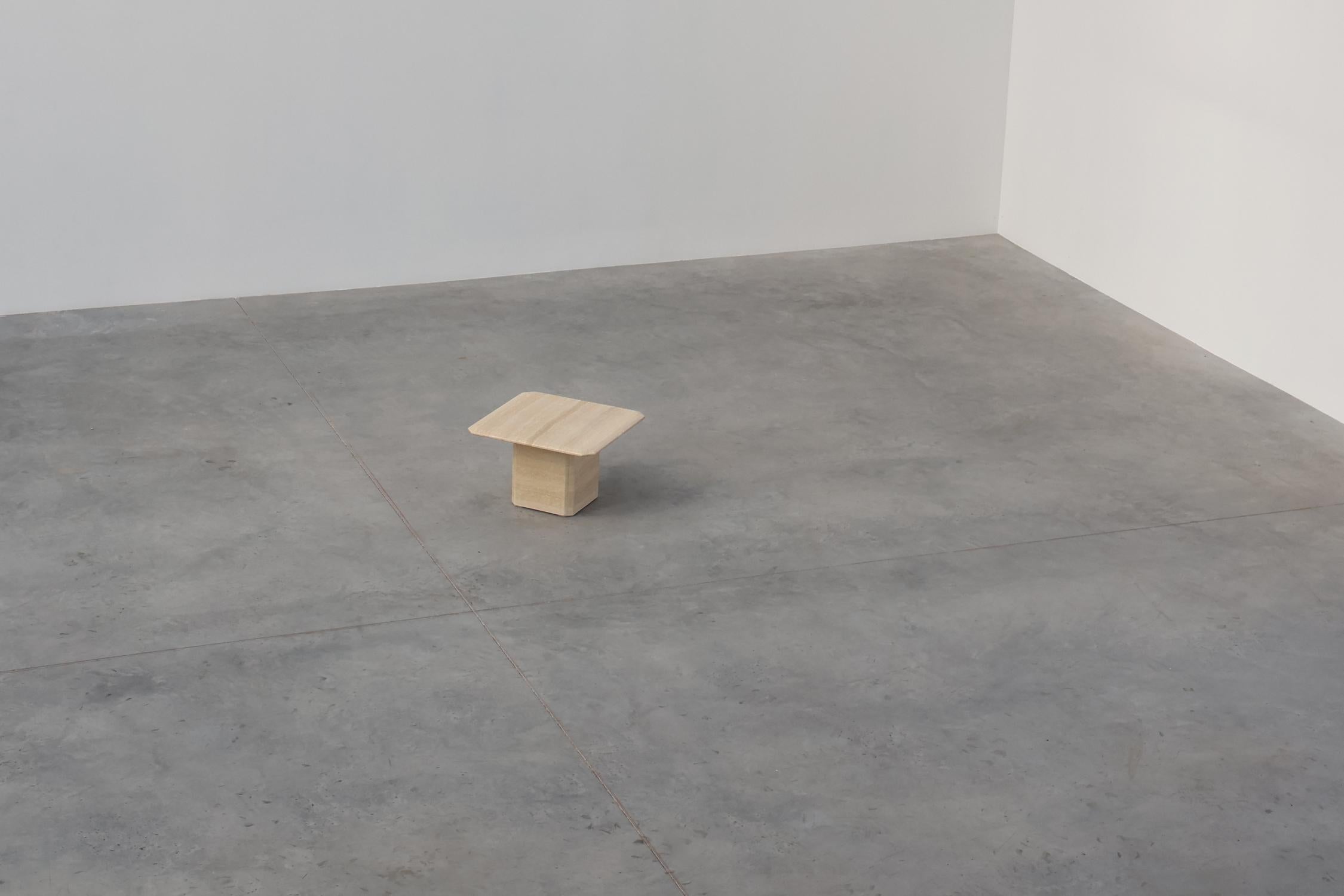 Mid-century square travertine coffee or side table, Italy 1960s For Sale 2