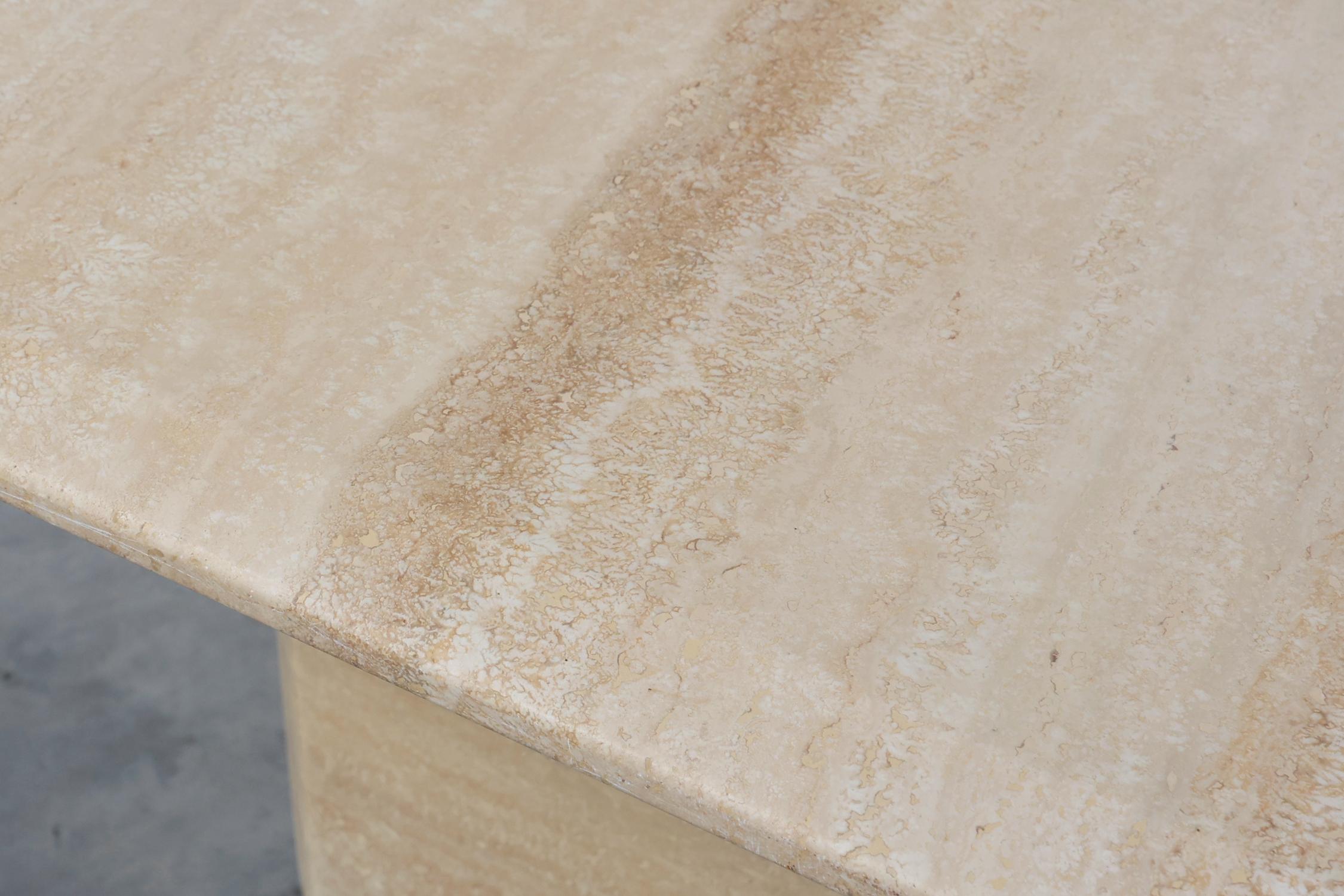 Mid-Century Modern Mid-century square travertine coffee or side table, Italy 1960s For Sale