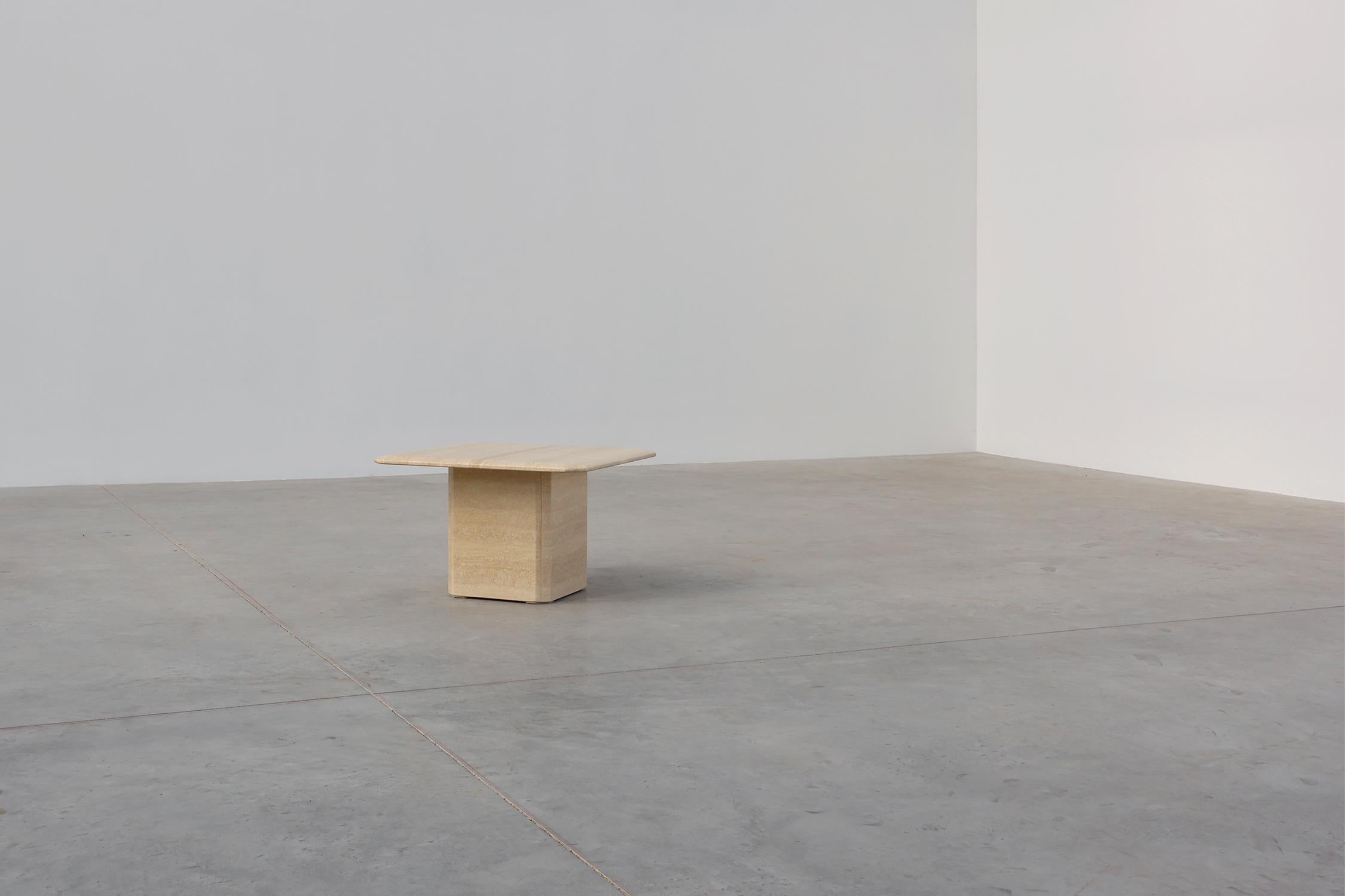 Mid-20th Century Mid-century square travertine coffee or side table, Italy 1960s For Sale