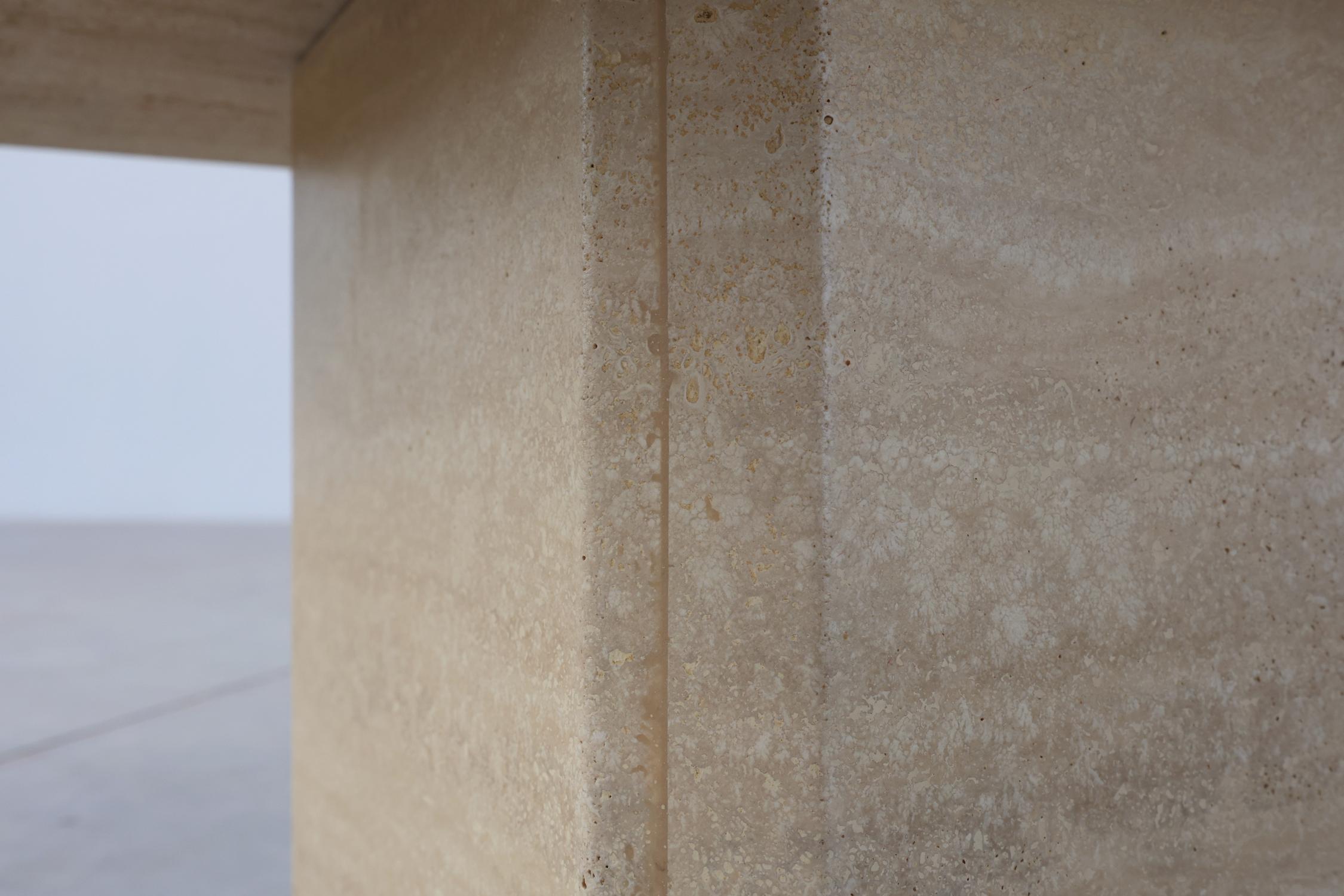 Mid-century square travertine coffee or side table, Italy 1960s For Sale 1