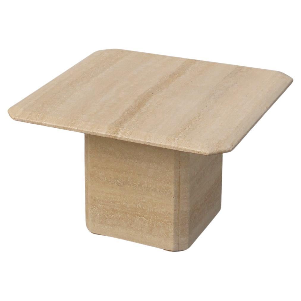 Mid-century square travertine coffee or side table, Italy 1960s For Sale