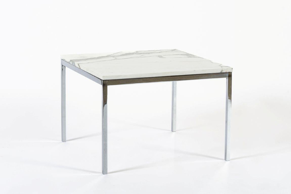 Mid-20th Century Mid Century Square White Marble Side or Coffee Table by Florence Knoll For Sale