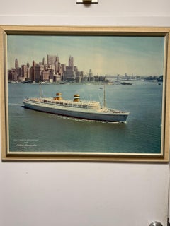 Mid Century SS NIEUW AMSTERDAM of the Holland-America Line at New York