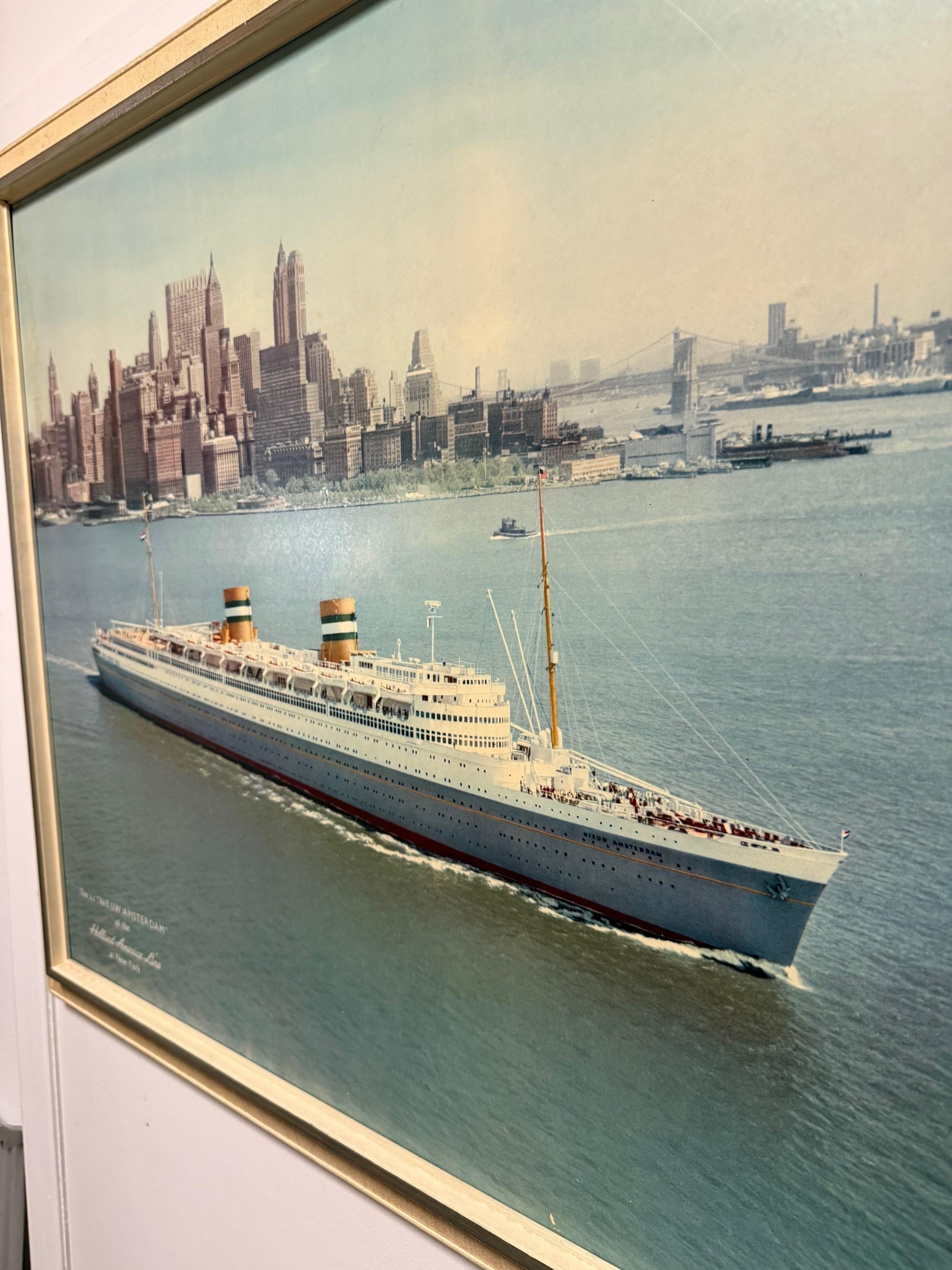 SS NIEUW AMSTERDAM der Holland-Amerika-Linie aus der Mitte des Jahrhunderts in New York im Angebot 1
