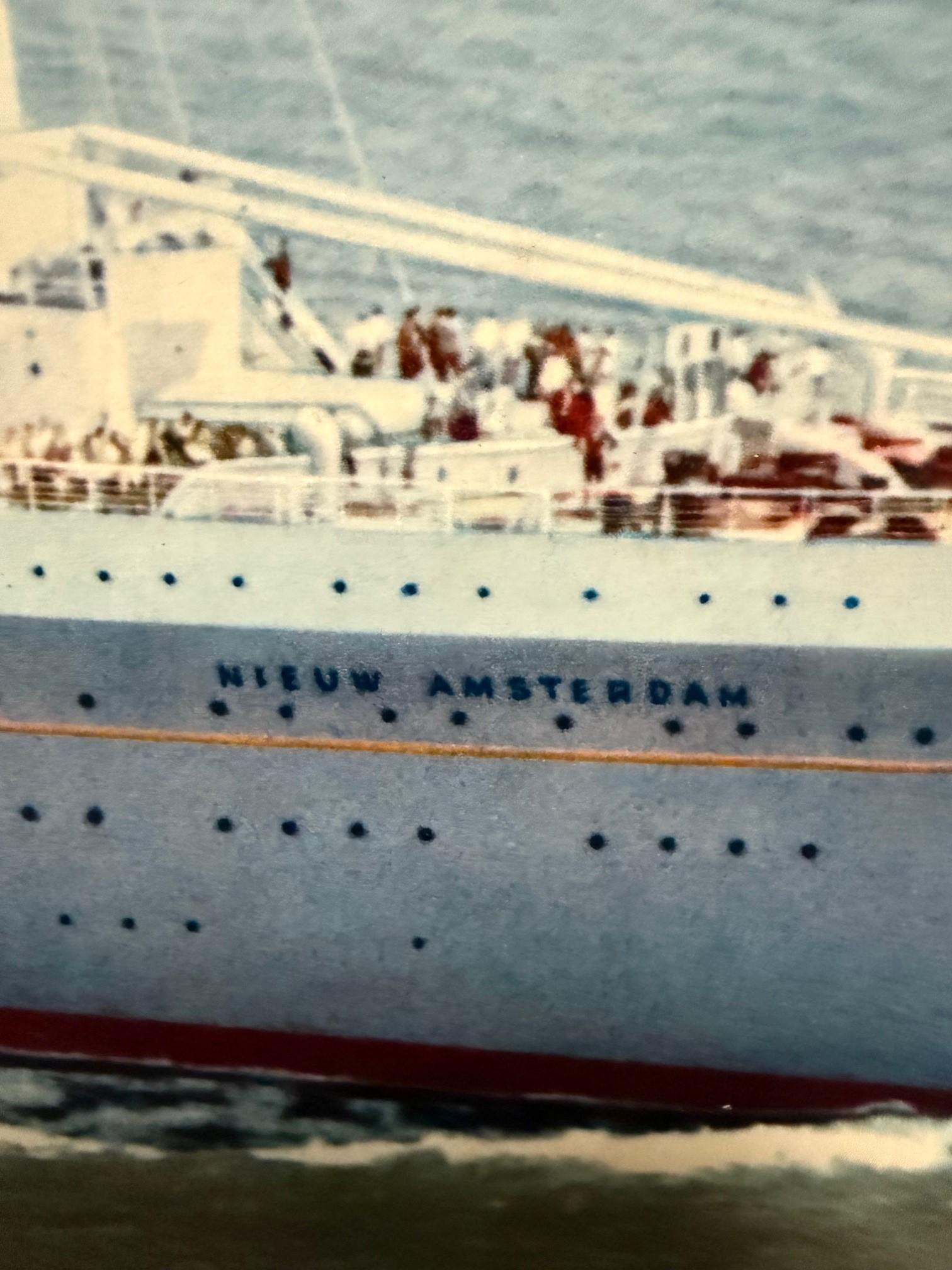 SS NIEUW AMSTERDAM der Holland-Amerika-Linie aus der Mitte des Jahrhunderts in New York im Angebot 2