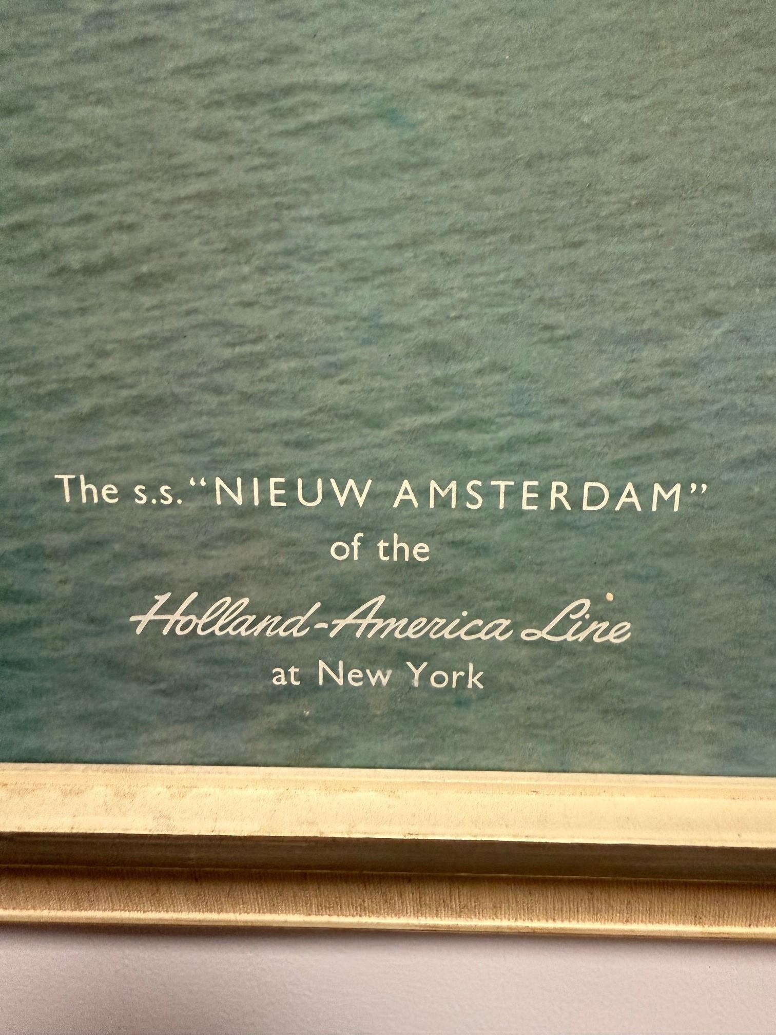 SS NIEUW AMSTERDAM der Holland-Amerika-Linie aus der Mitte des Jahrhunderts in New York im Angebot 3