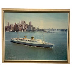 Mid Century SS NIEUW AMSTERDAM of the Holland-America Line at New York