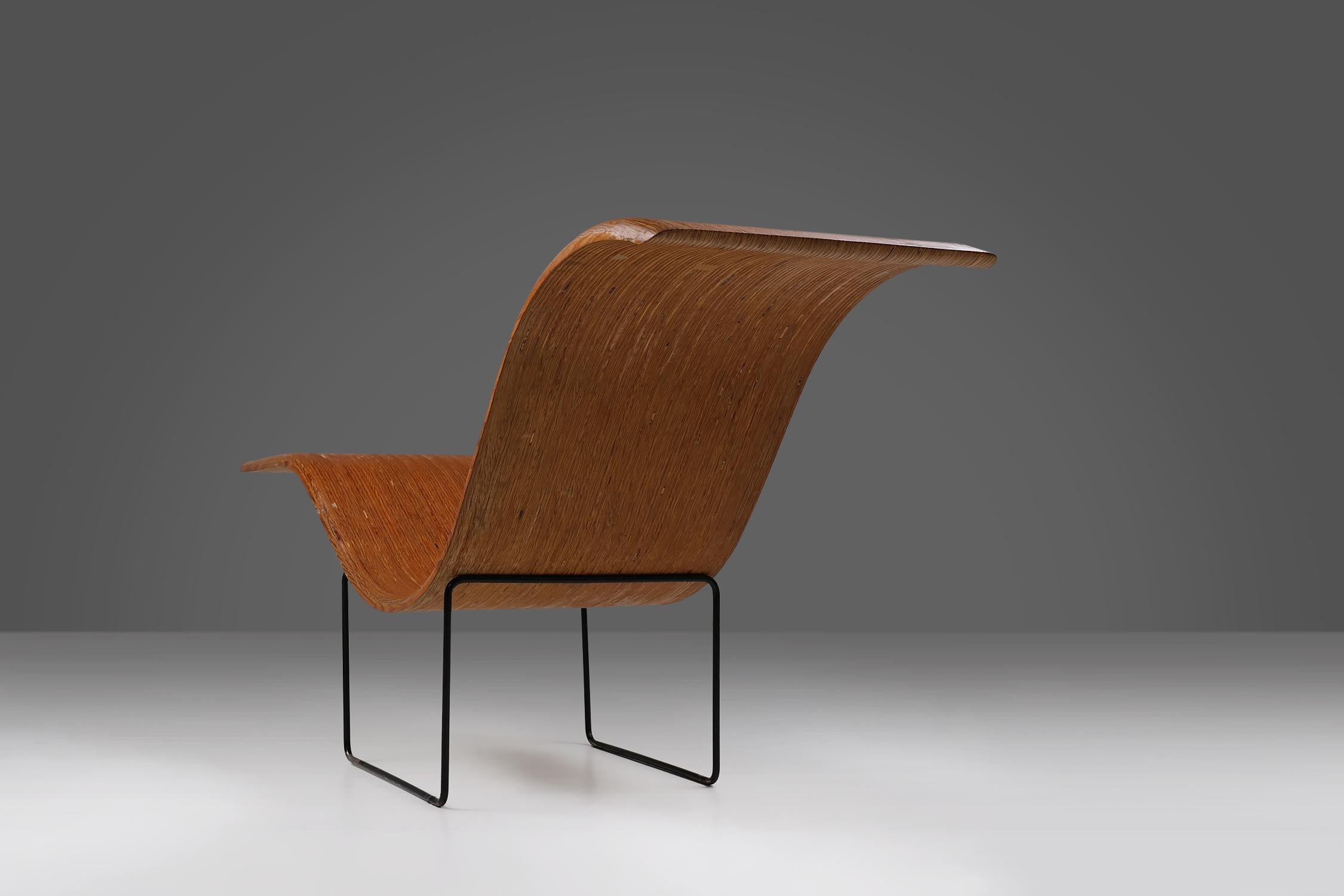 Mid-Century Modern Fauteuil de salon en stratifié du milieu du siècle dernier par Tiller Lesser, Allemagne 1990 en vente