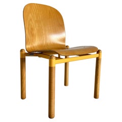 Retro Mid-Century Stackable Bentwood and Metal Dining Chairs by Braun Lockenaus