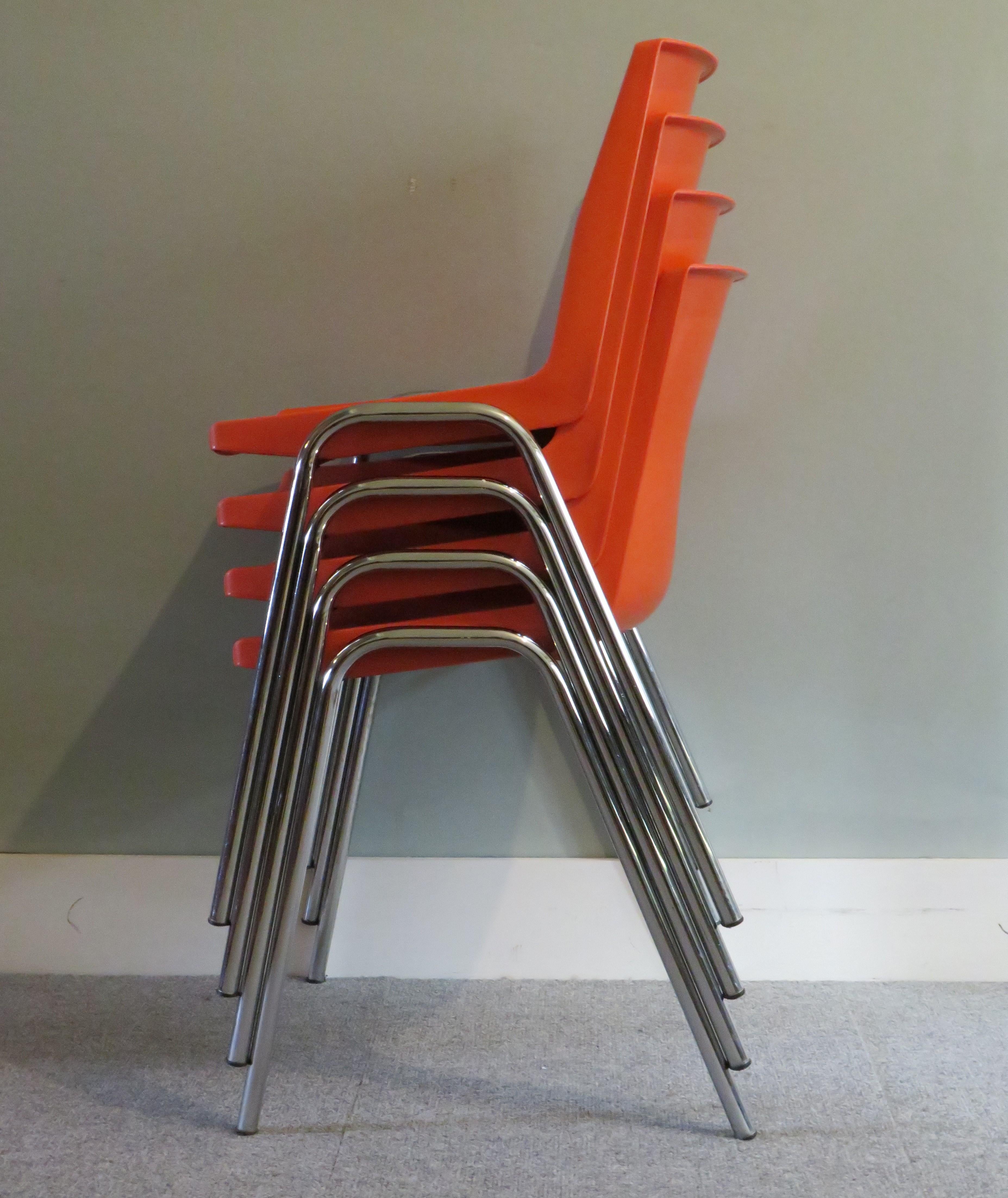 Space Age Mid Century Stackable Chairs 1970s For Sale