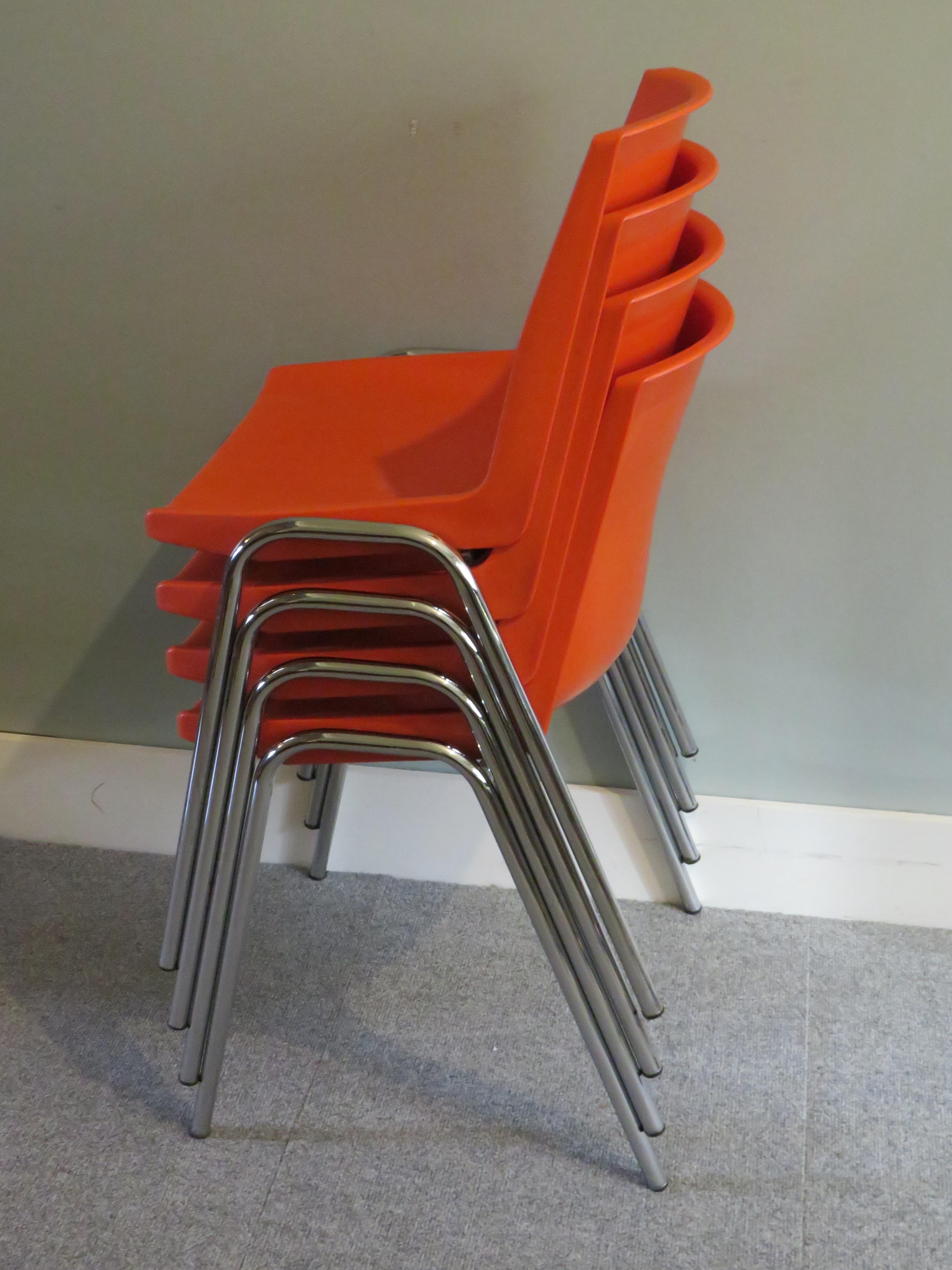 Belgian Mid Century Stackable Chairs 1970s For Sale