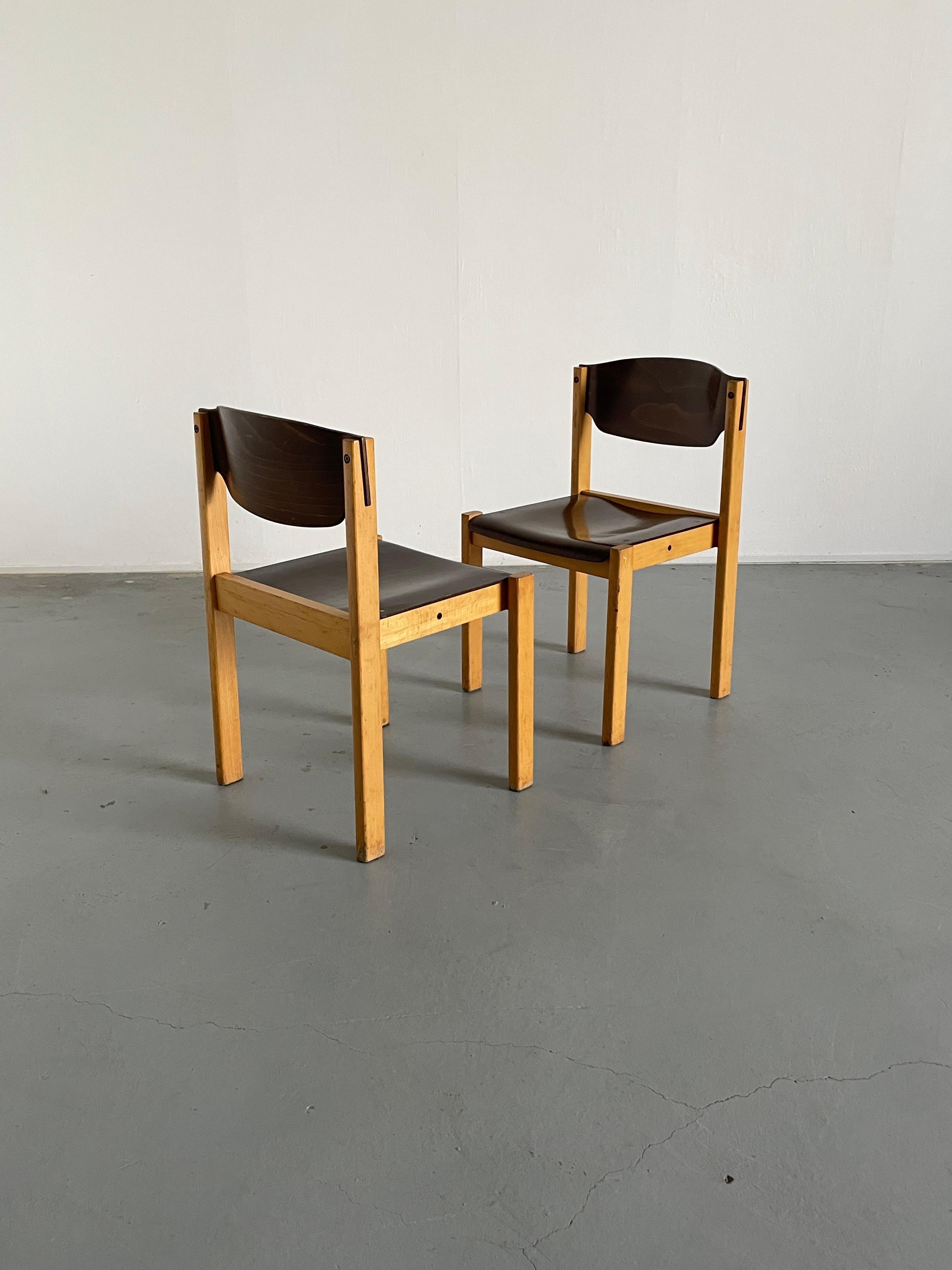 Mid-Century Stackable Dining Chairs in the Style of Roland Rainer, 1970s Germany For Sale 6