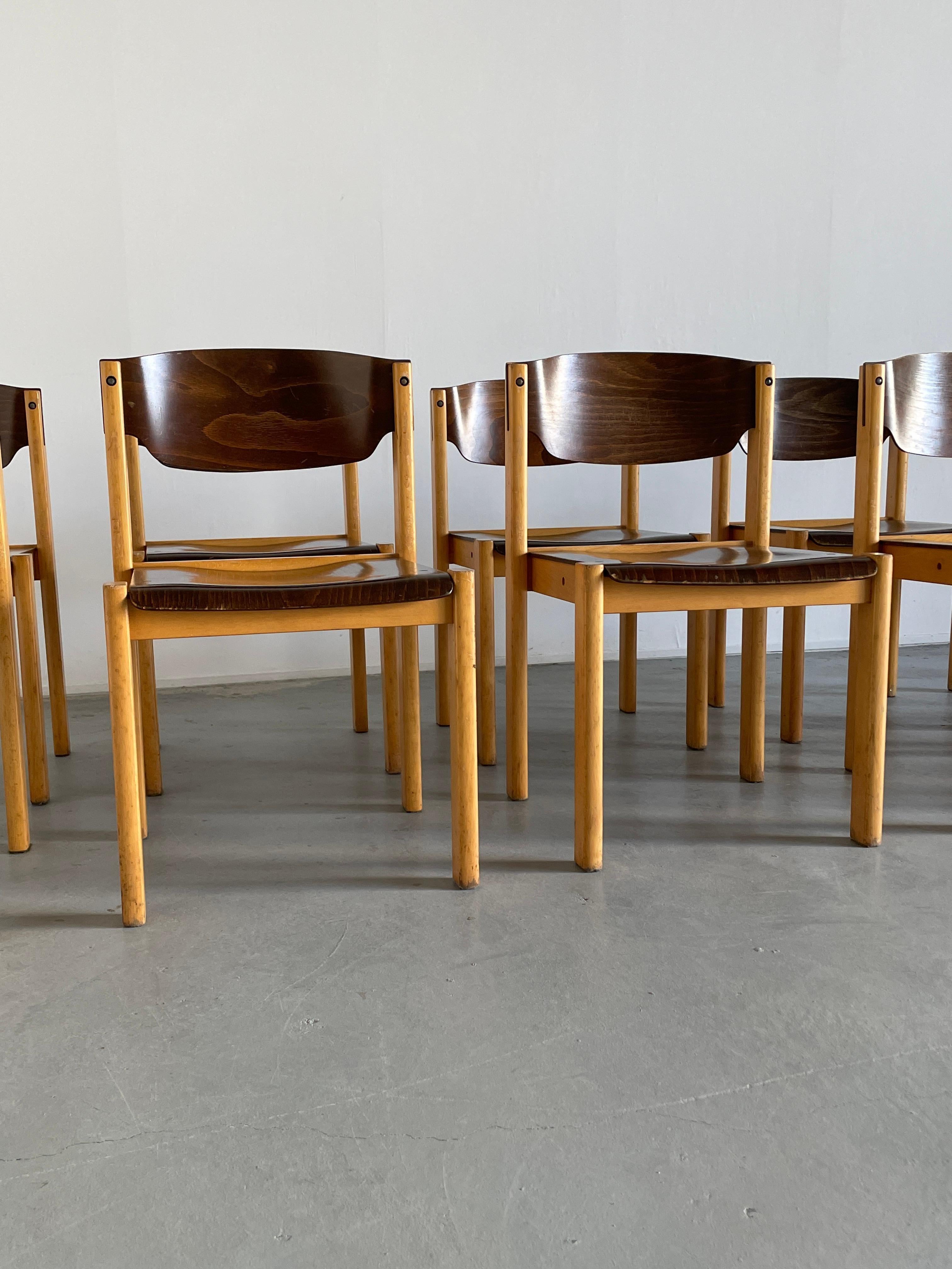 Mid-Century Modern Mid-Century Stackable Dining Chairs in the Style of Roland Rainer, 1970s Germany