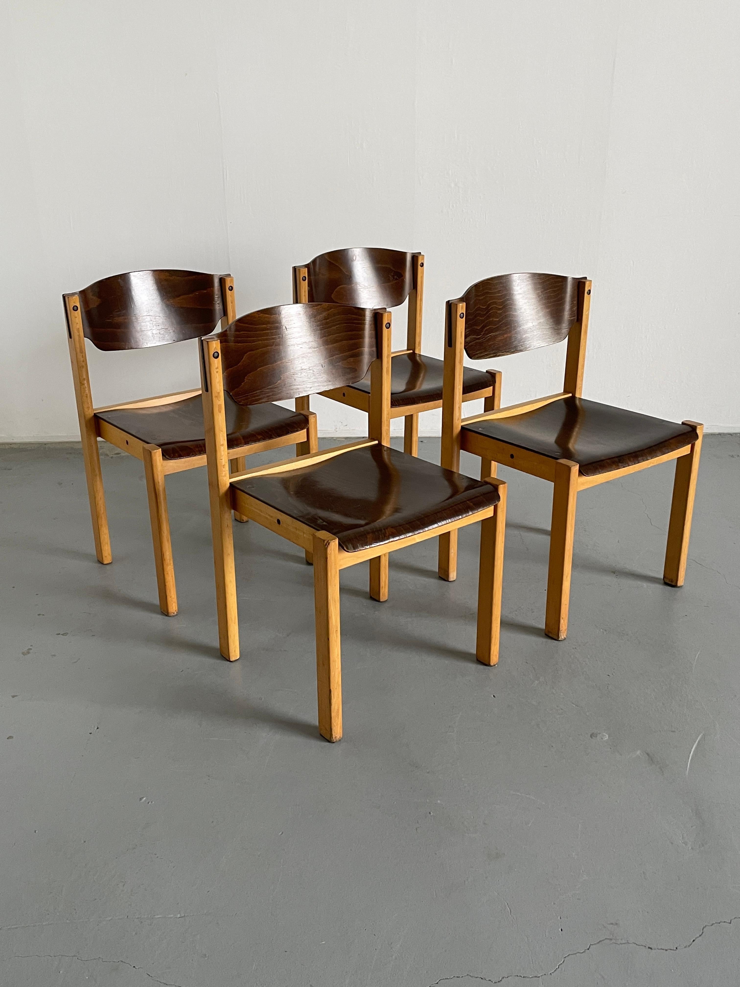Mid-Century Stackable Dining Chairs in the Style of Roland Rainer, 1970s Germany 2