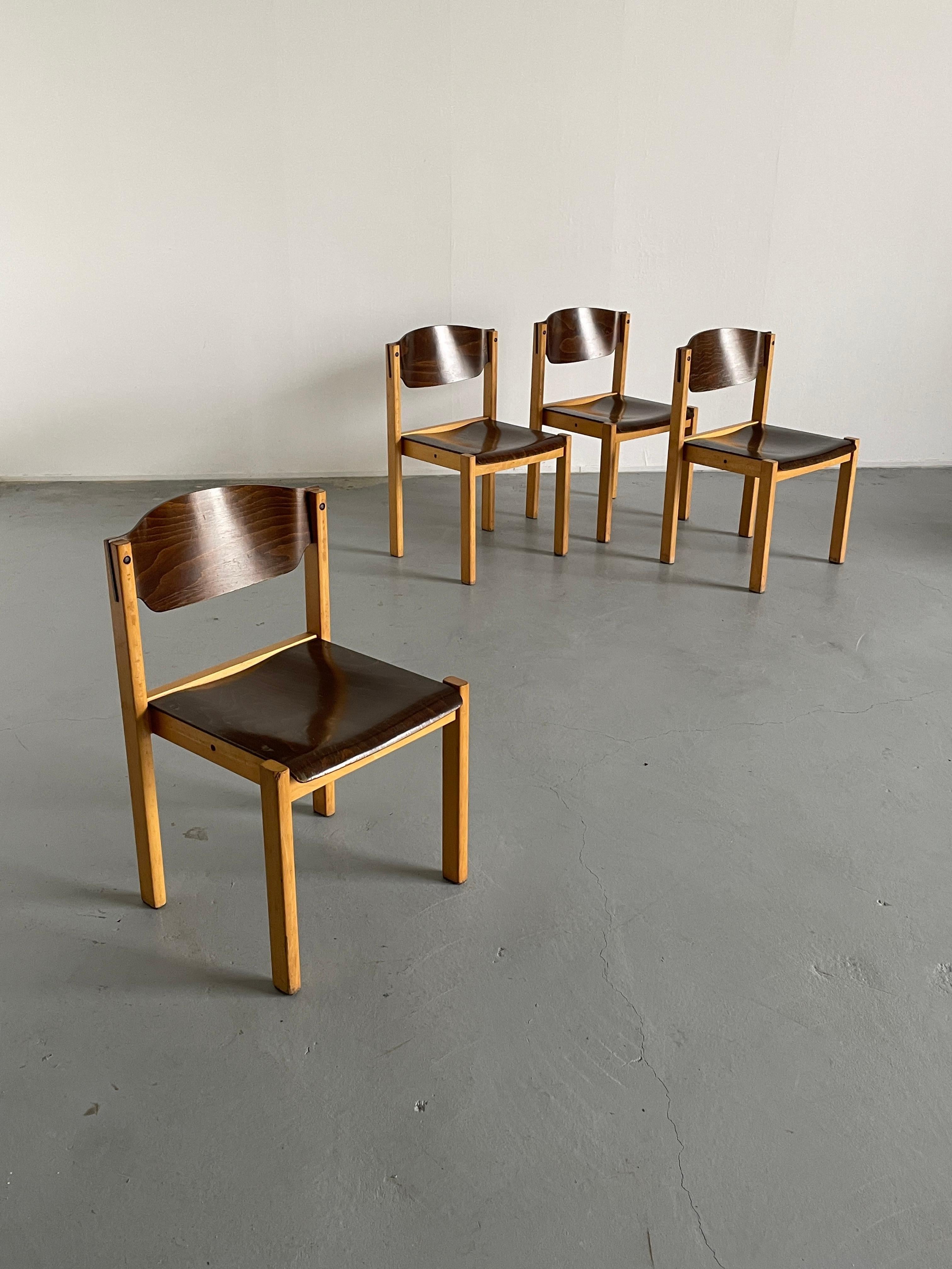 Mid-Century Stackable Dining Chairs in the Style of Roland Rainer, 1970s Germany For Sale 3