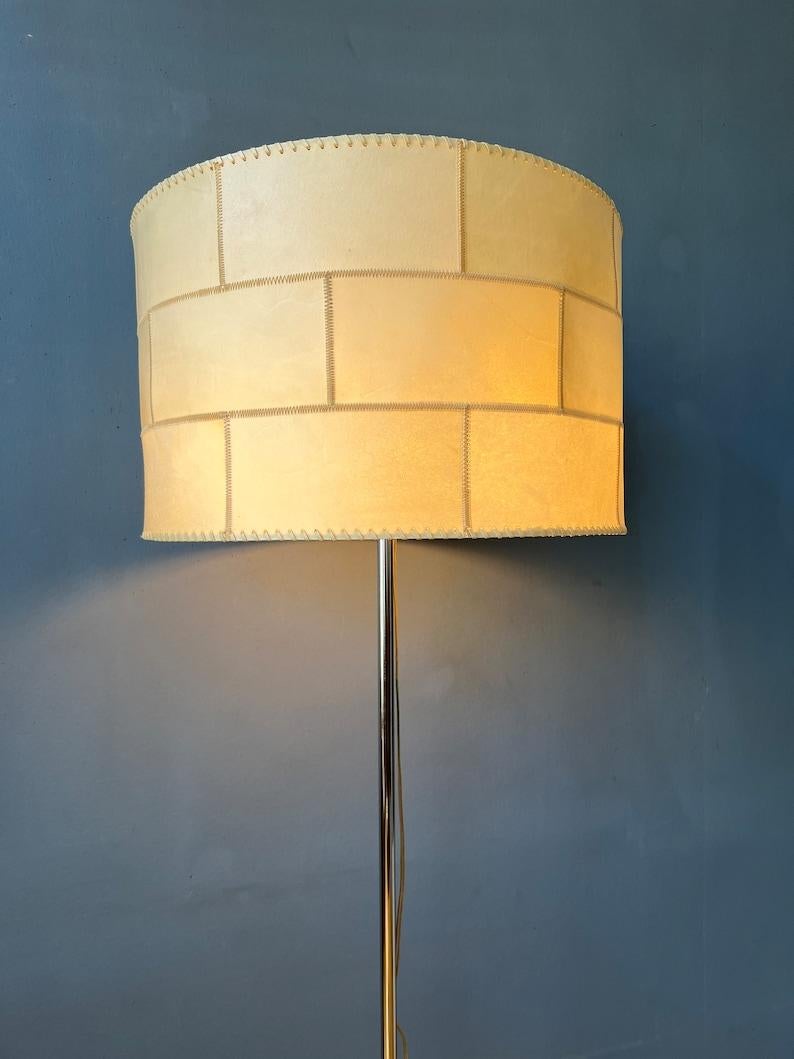 Mid Century Staff Leuchten Leather Floor Lamp, 1970s In Excellent Condition For Sale In ROTTERDAM, ZH
