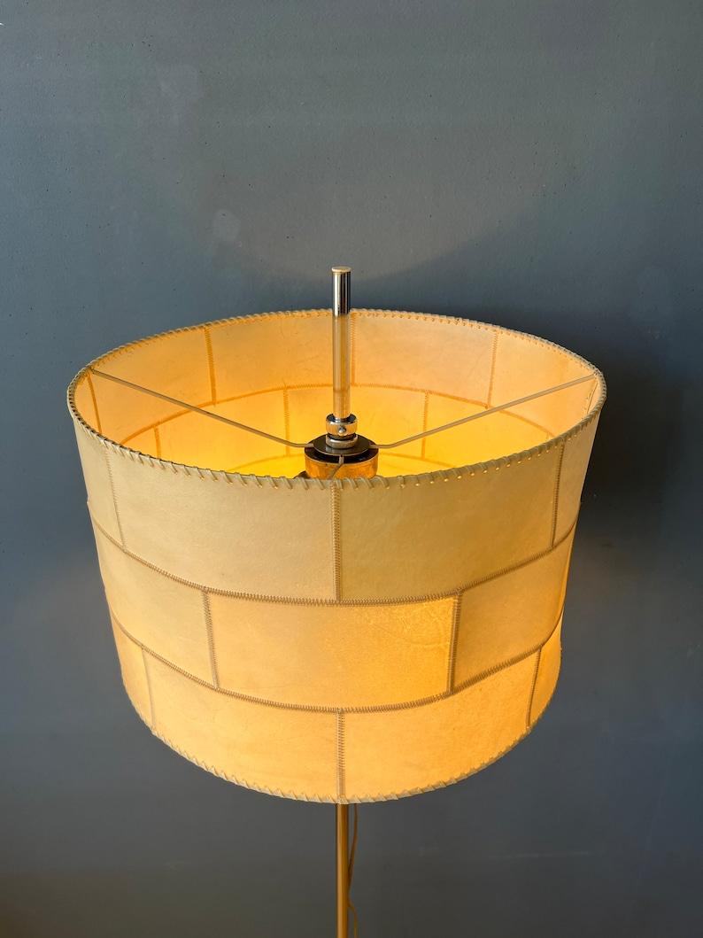20th Century Mid Century Staff Leuchten Leather Floor Lamp, 1970s For Sale