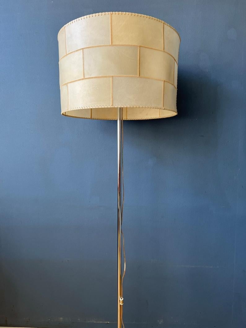 Mid Century Staff Leuchten Leather Floor Lamp, 1970s For Sale 1