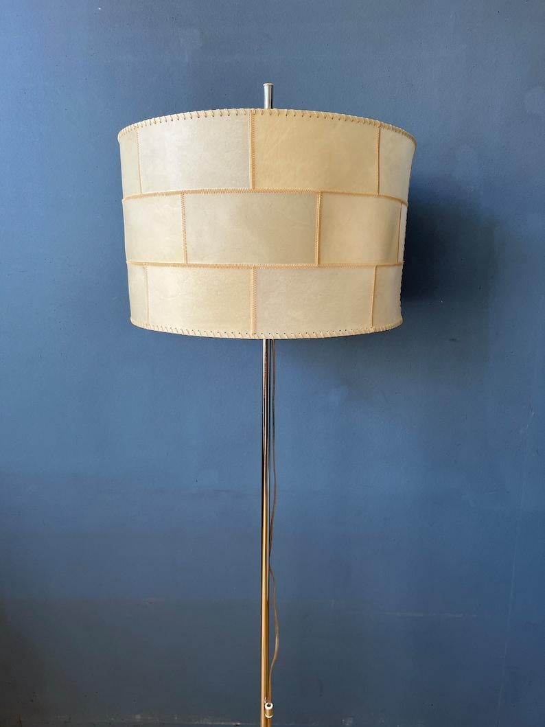 Mid Century Staff Leuchten Leather Floor Lamp, 1970s For Sale 2