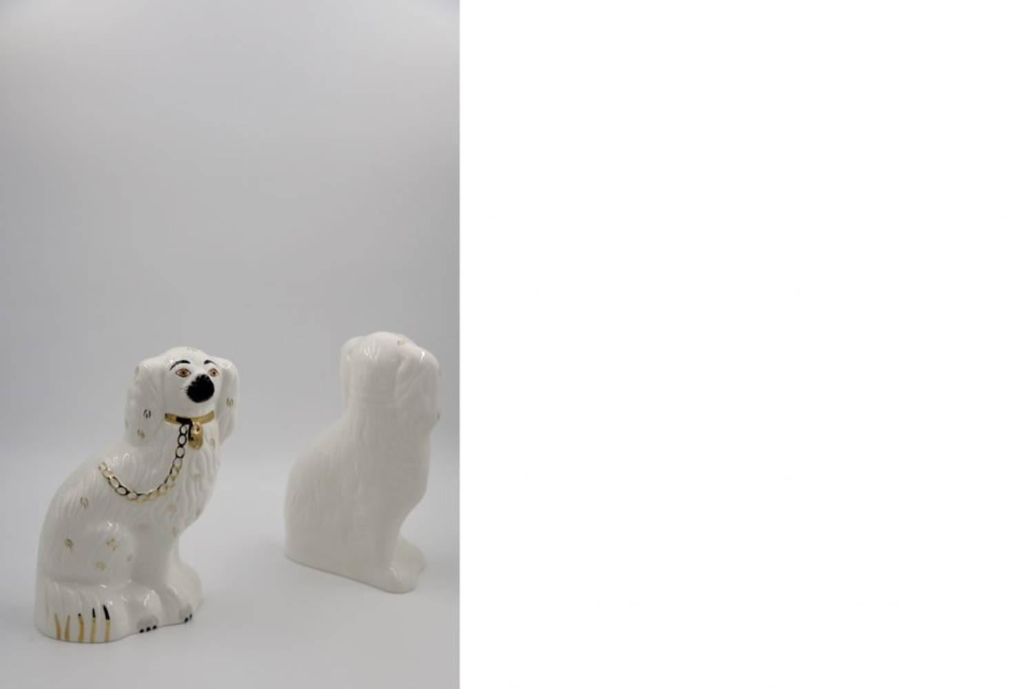 Mitte des Jahrhunderts Staffordshire Keramik Spaniel Kaminsims Hunde 1378 4 aus Beswick, 1960er Jahre (Britisch) im Angebot