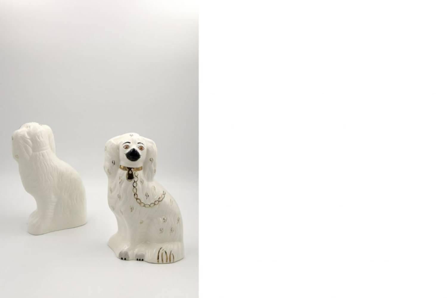 Mitte des Jahrhunderts Staffordshire Keramik Spaniel Kaminsims Hunde 1378 4 aus Beswick, 1960er Jahre im Zustand „Hervorragend“ im Angebot in Warszawa, Mazowieckie