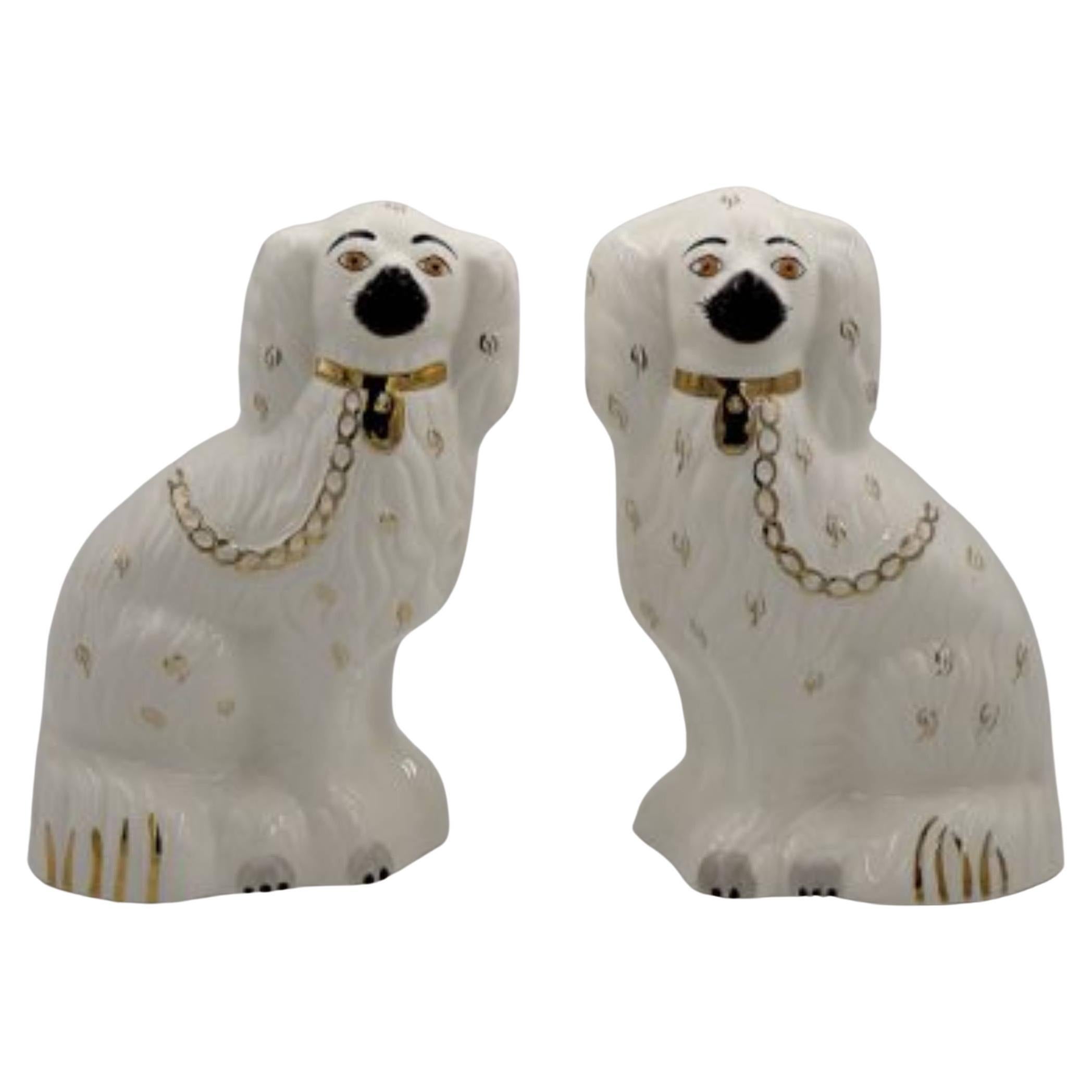 Mitte des Jahrhunderts Staffordshire Keramik Spaniel Kaminsims Hunde 1378 4 aus Beswick, 1960er Jahre