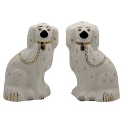 Mid Century Staffordshire Ceramic Spaniel Mantle Dogs 1378 4 From Beswick, 1960s