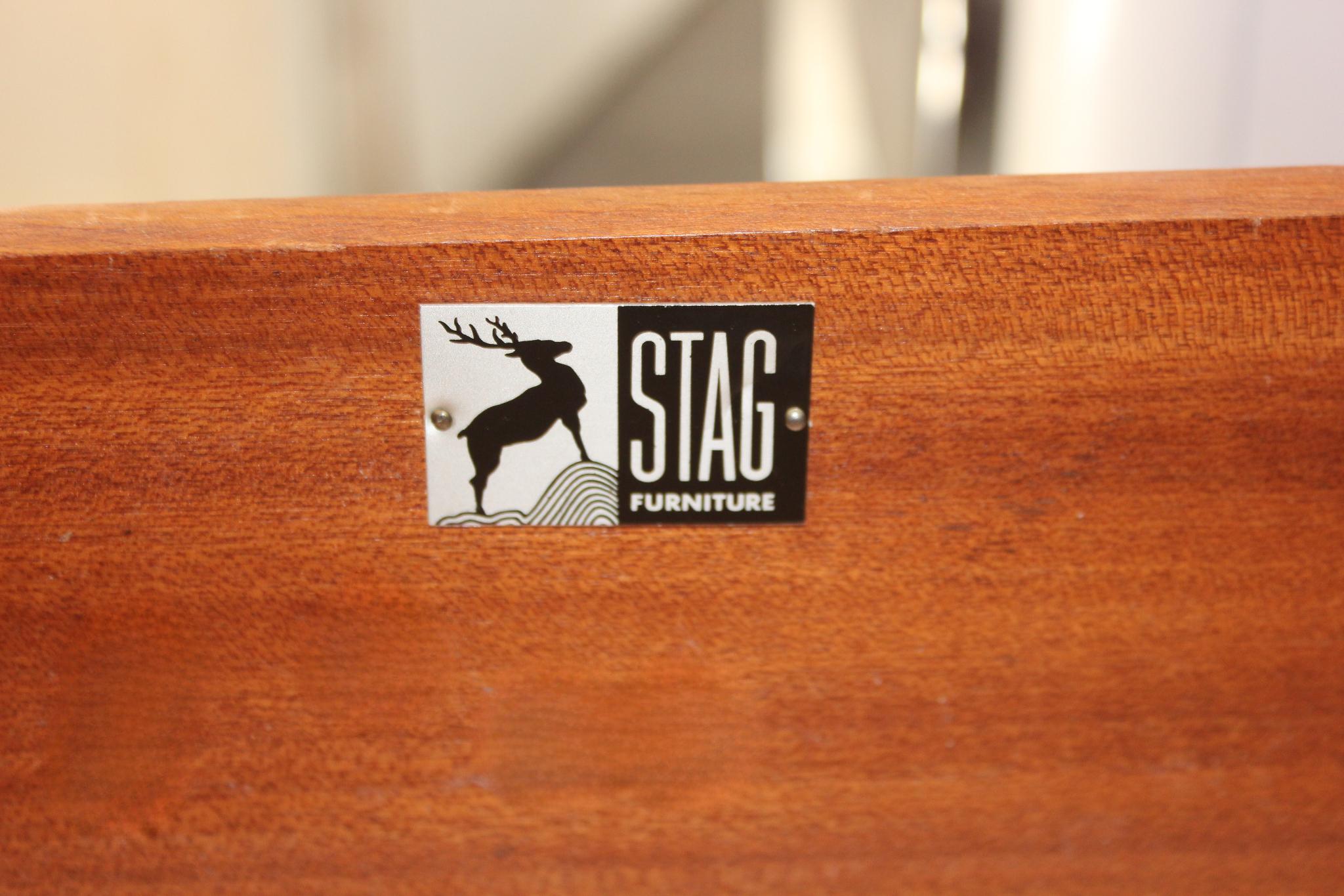 Mid-Century Modern Mid Century Stag Cantata Teak Double Chest of Drawers For Sale