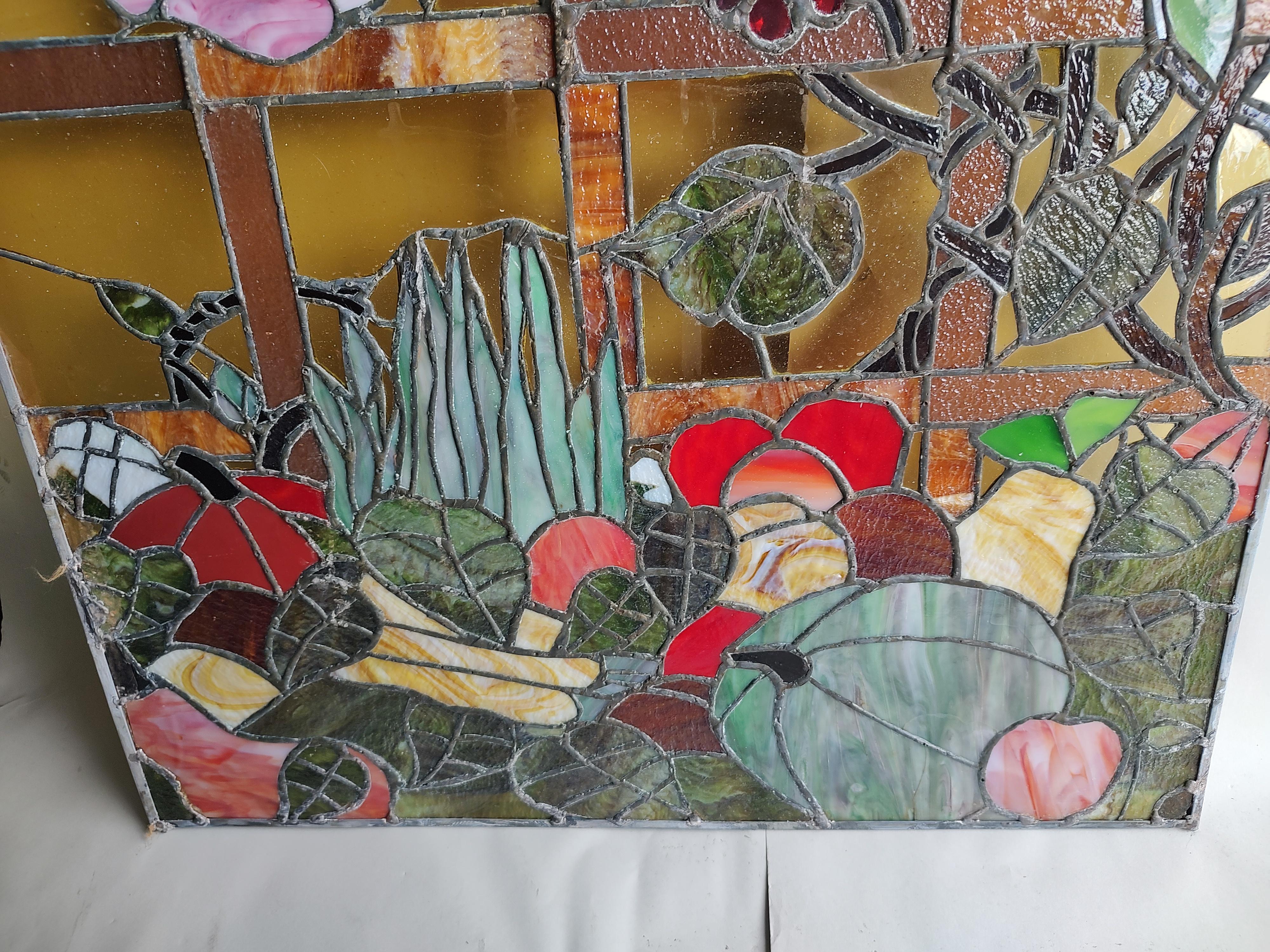Mid-Century Modern adaption of stained glass window panels by Rainbow Studios NY. 6 available just one in this listing, see other listings for the entire collection. Amazing craftsmanship and style in these panels, beautiful colors filtering thru