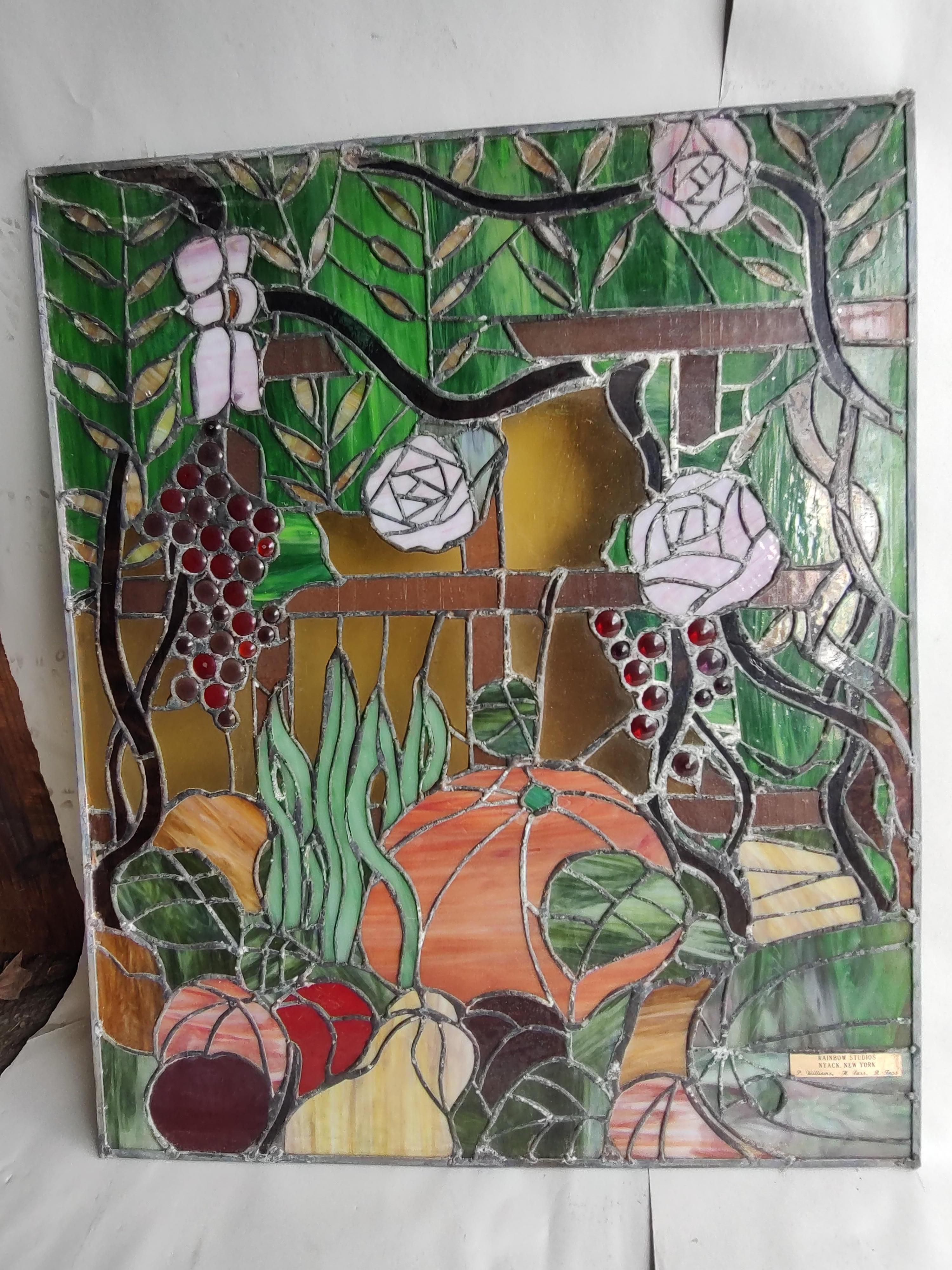 Hand-Crafted Midcentury Stained Glass Window Panels by Rainbow Studios NY, circa 1965 #4