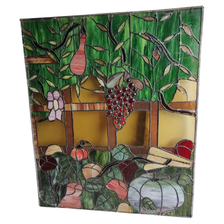 Mid Century Stained Glass Window Panels by Rainbow Studios NY C1965 For