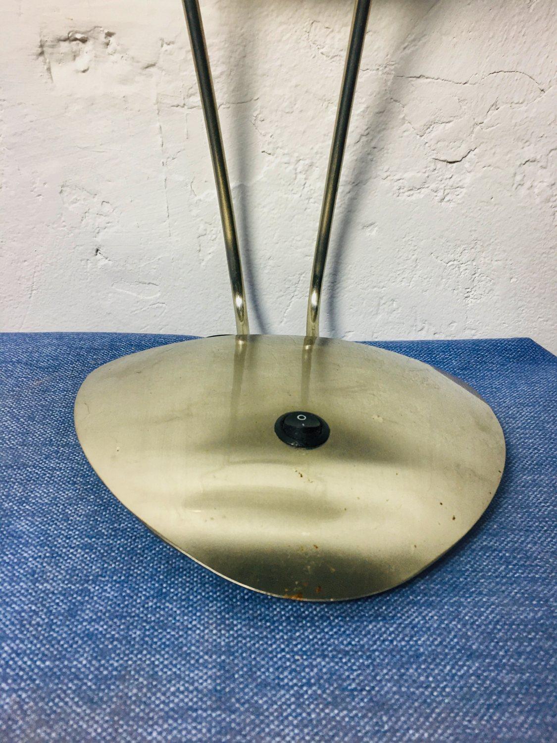 Art Deco Mid Century Stainless Steel Banker's lamp For Sale