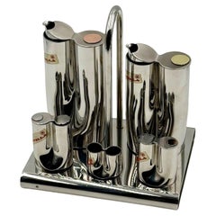 Mid Century Edelstahl Gewürzset Stella, Italien, 1970er Jahre, Set mit 6 Pieces