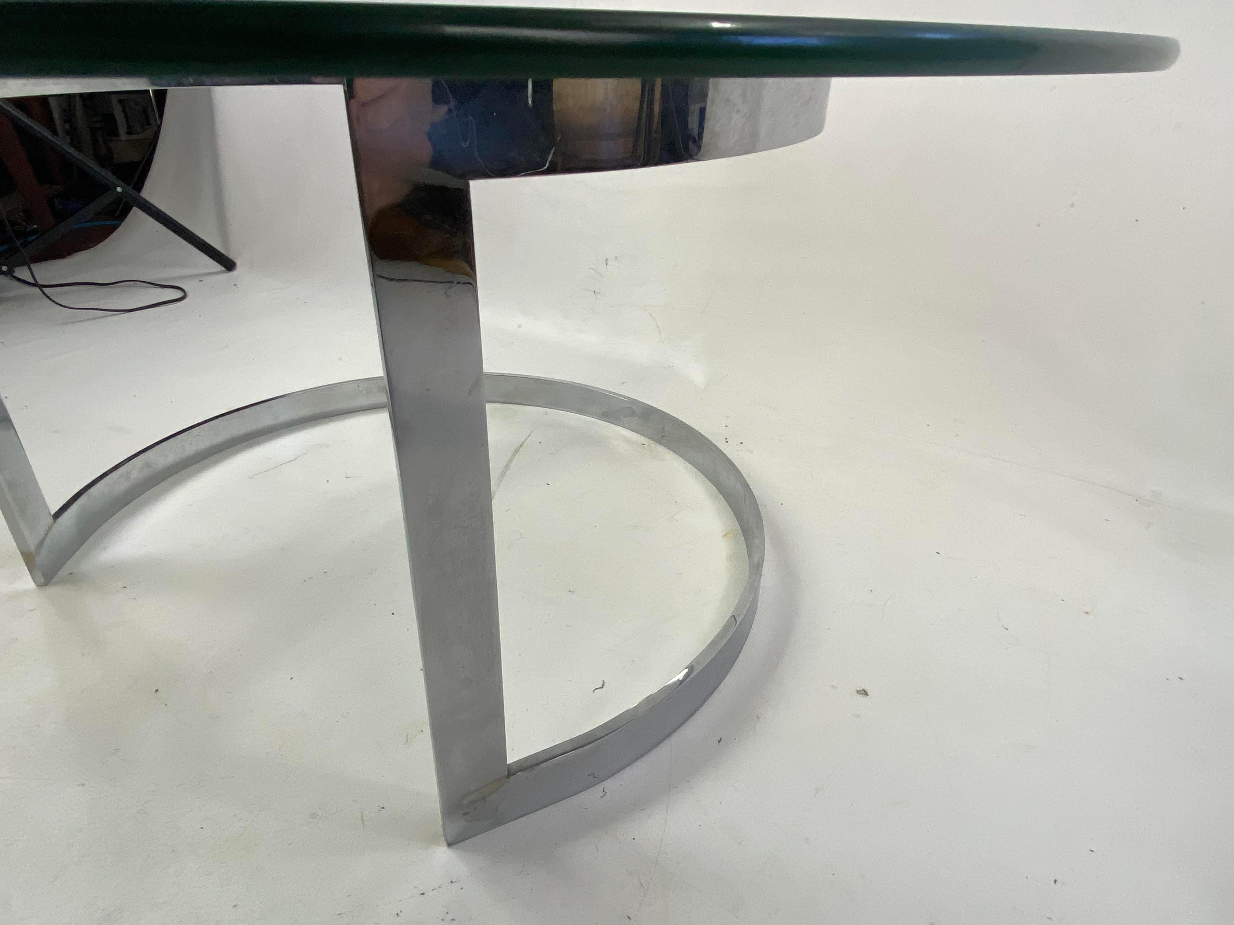 Mid-20th Century Midcentury Stainless Steel Crescent Coffee Table Attributed to Milo Baughman