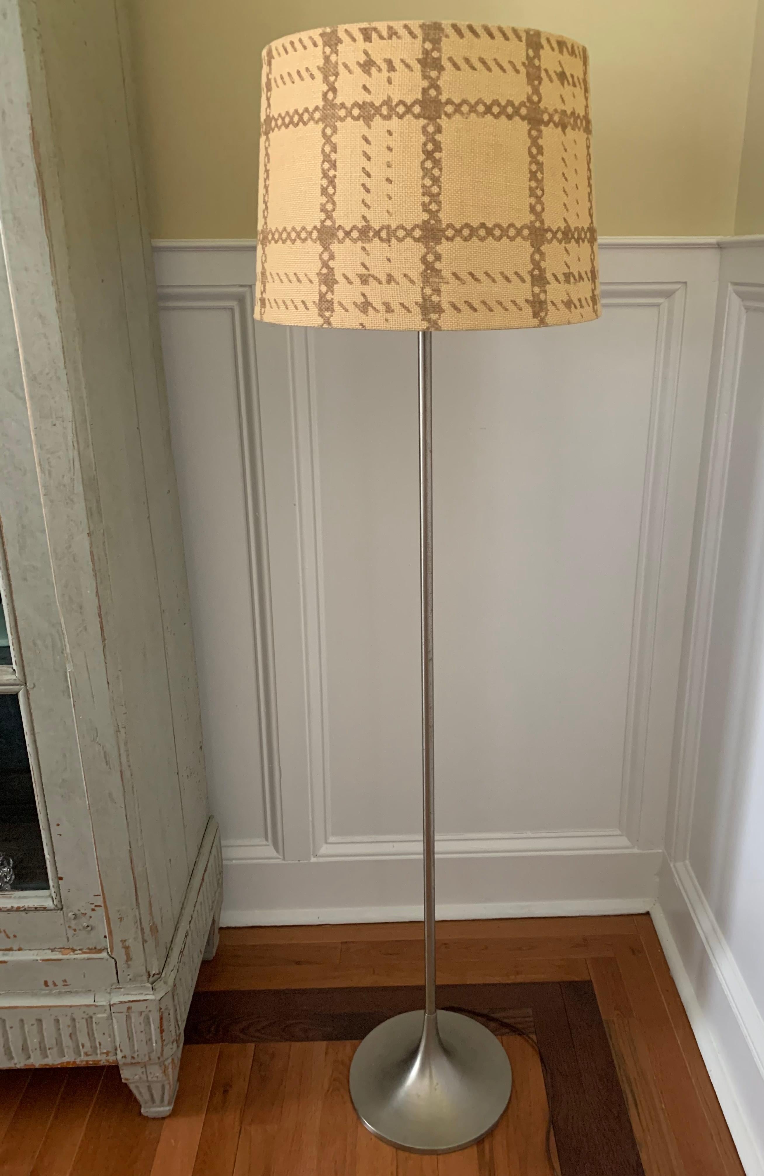 Mid Century Stainless Steel Floor Lamp For Sale 1