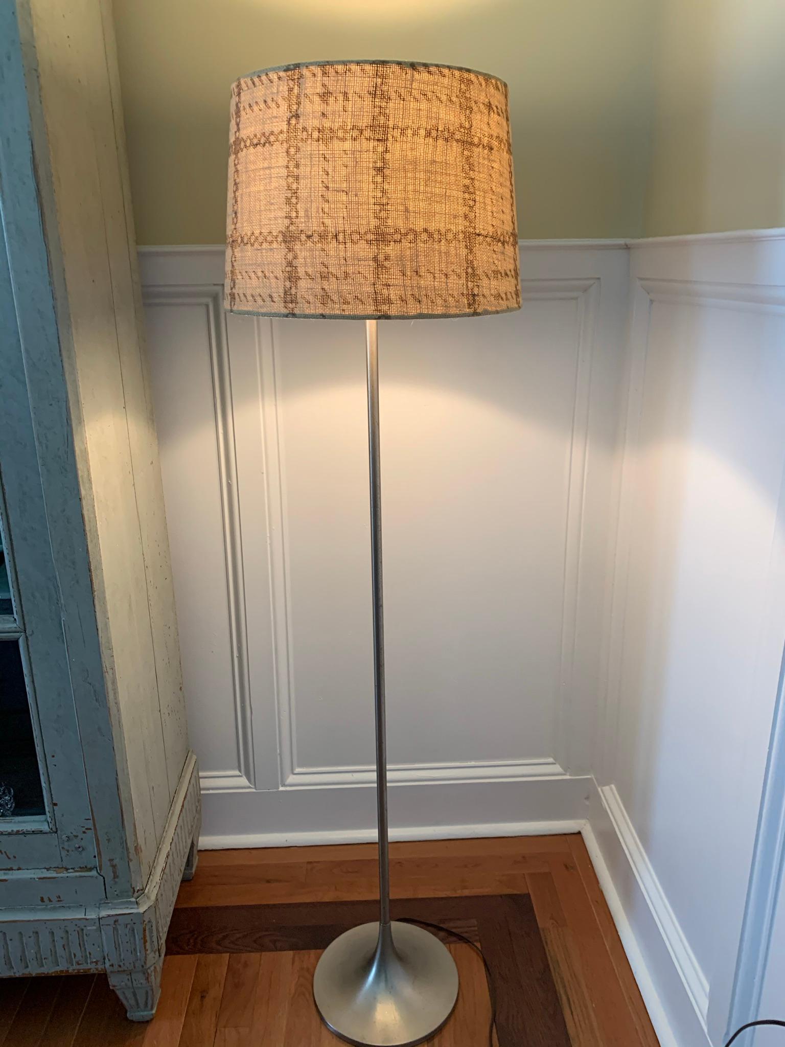 Mid Century Stainless Steel Floor Lamp For Sale 2