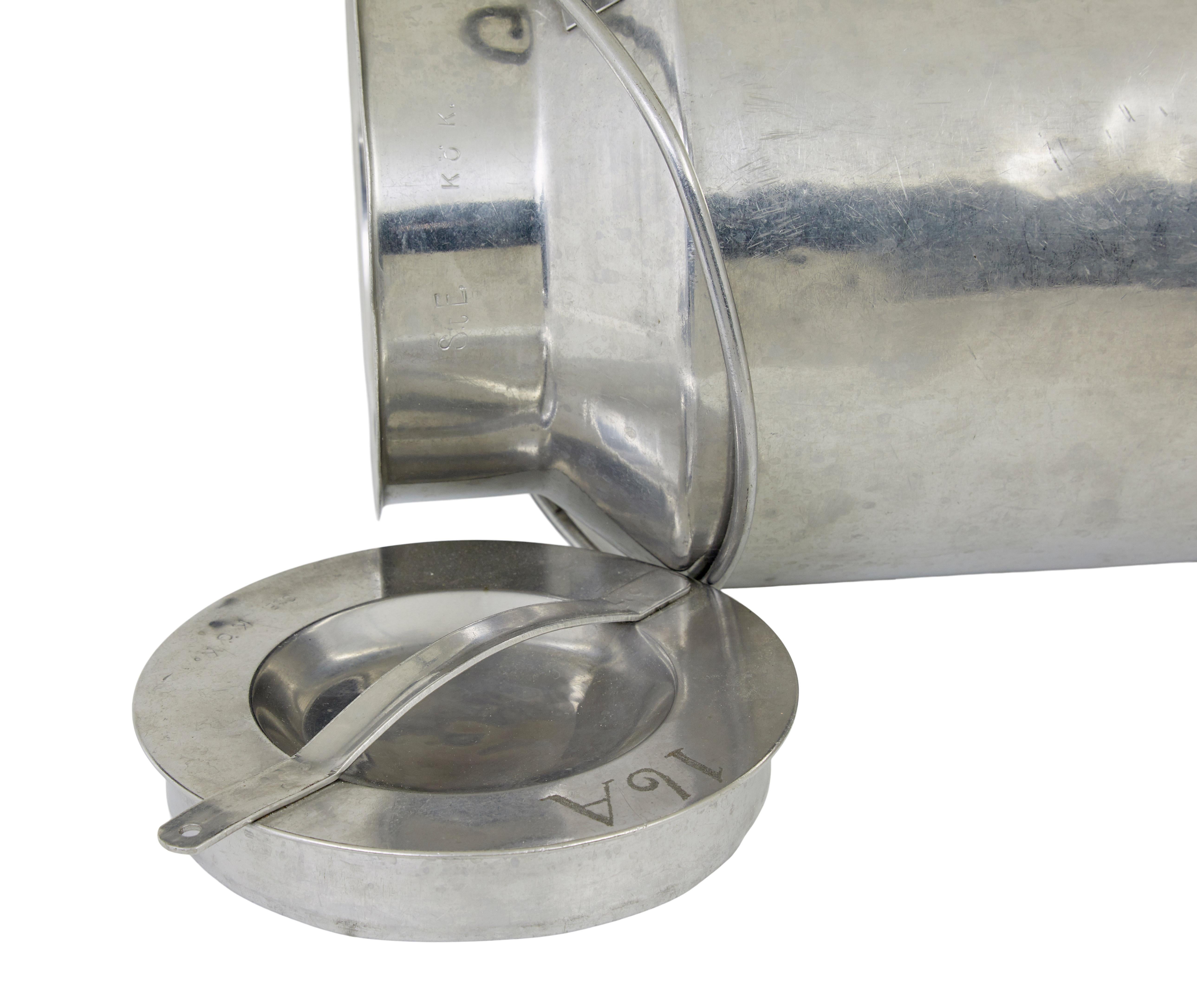 Metalwork Mid century stainless steel storage vessel For Sale