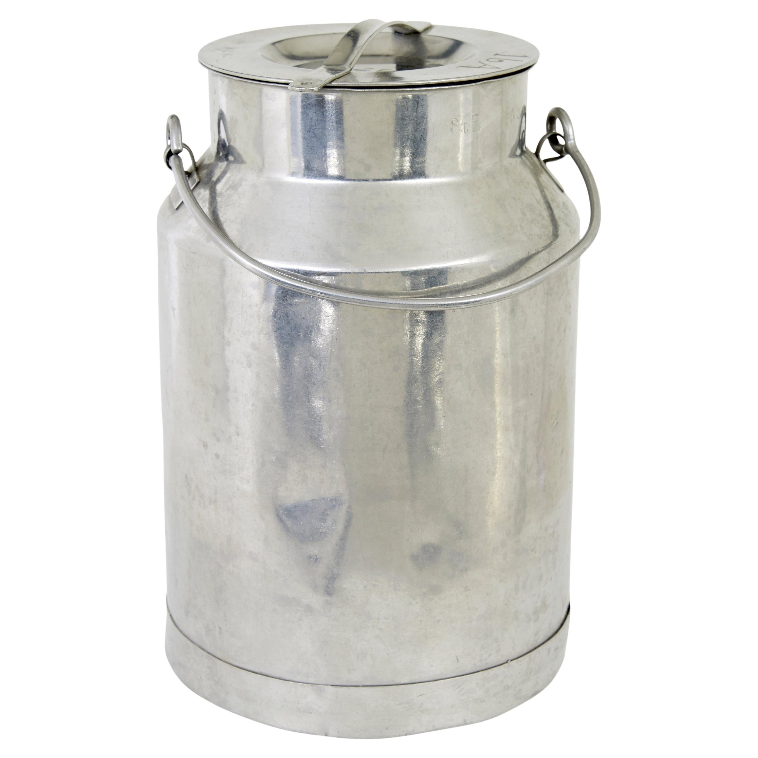 Mid century stainless steel storage vessel For Sale