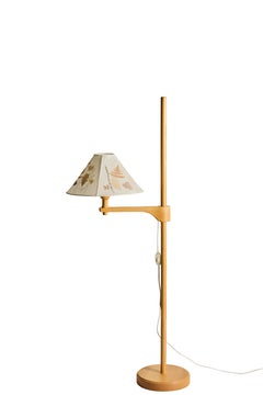 Mid-Century "Staken" Floor Lamp by Carl Malmsten, Adjustable, Sweden, 40s