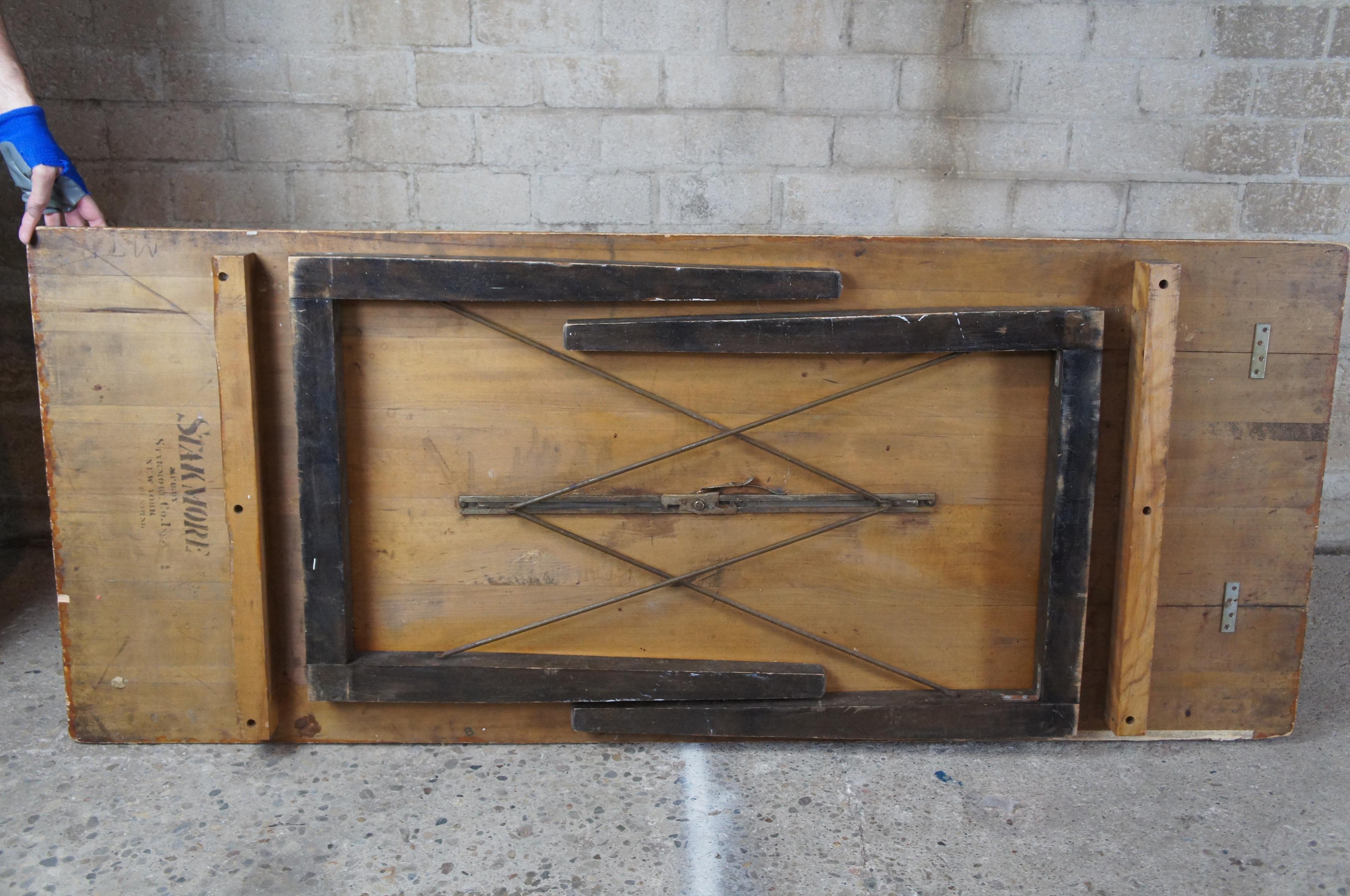 Mid Century Stakmore Folding Work Table Picnic Rustic Country Farmhouse Harvest 5